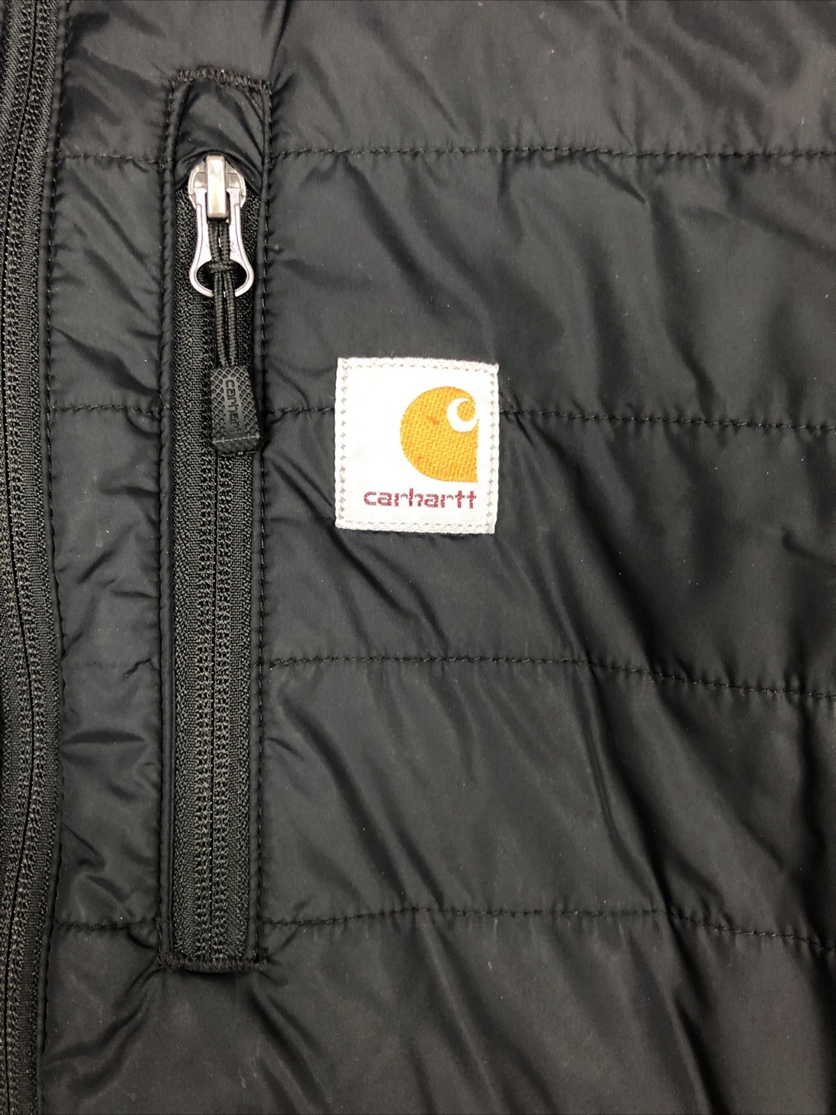 Carhartt Gilliam Rain Defender Jacket Men’s Medium Black Puffer Quilted Zip Up