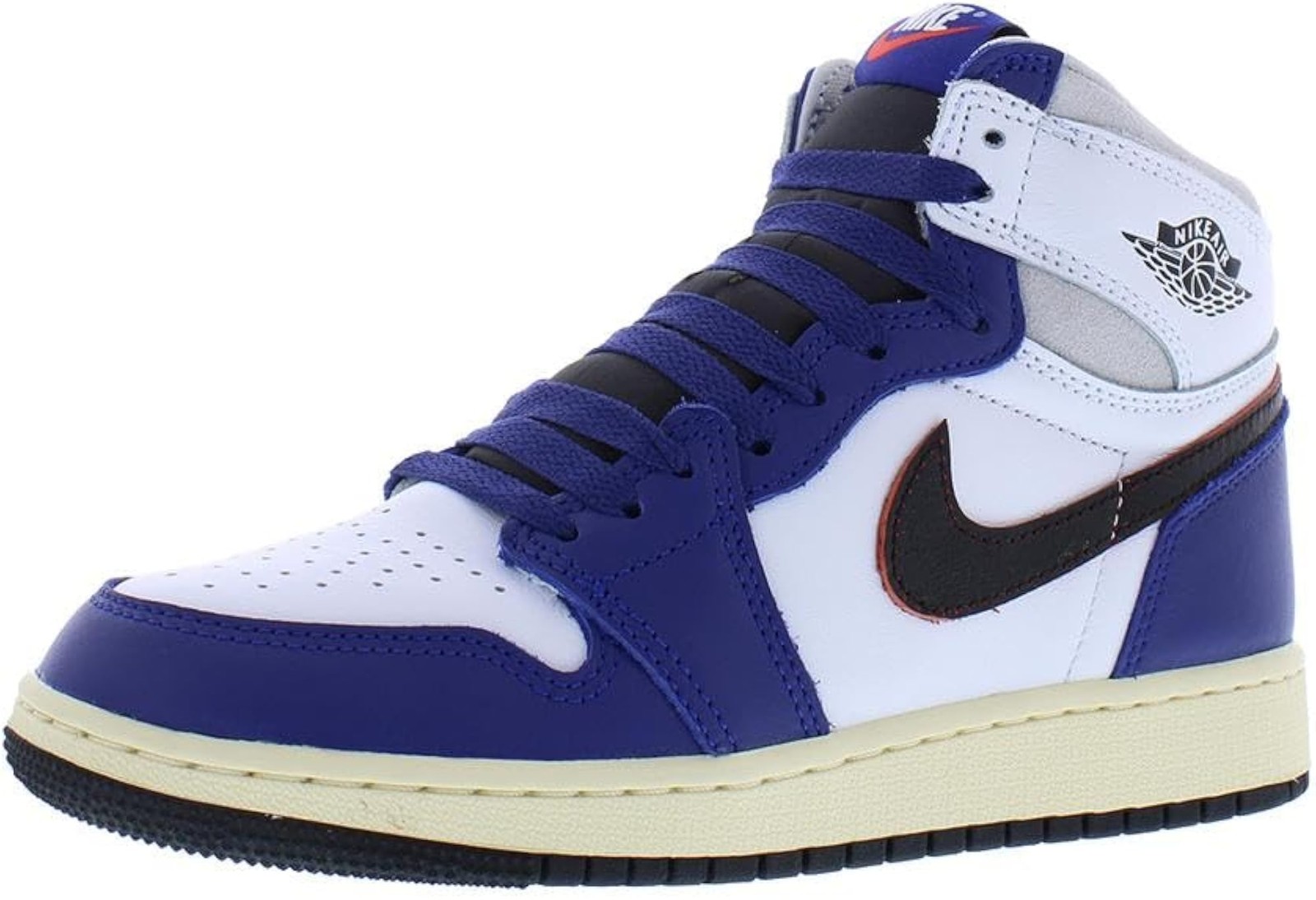 Nike Air Jordan 1 Retro High OG GS Boys Shoes – White/Neutral Grey/Deep Royal Bl