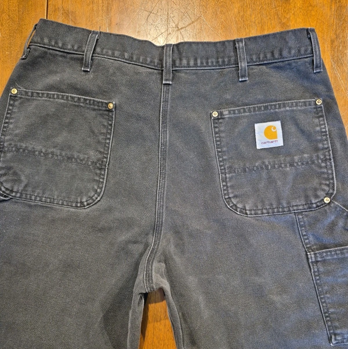 Carhartt B01 BLK Vintage Double Knee Pants Union Made In USA Black Duck 36×30