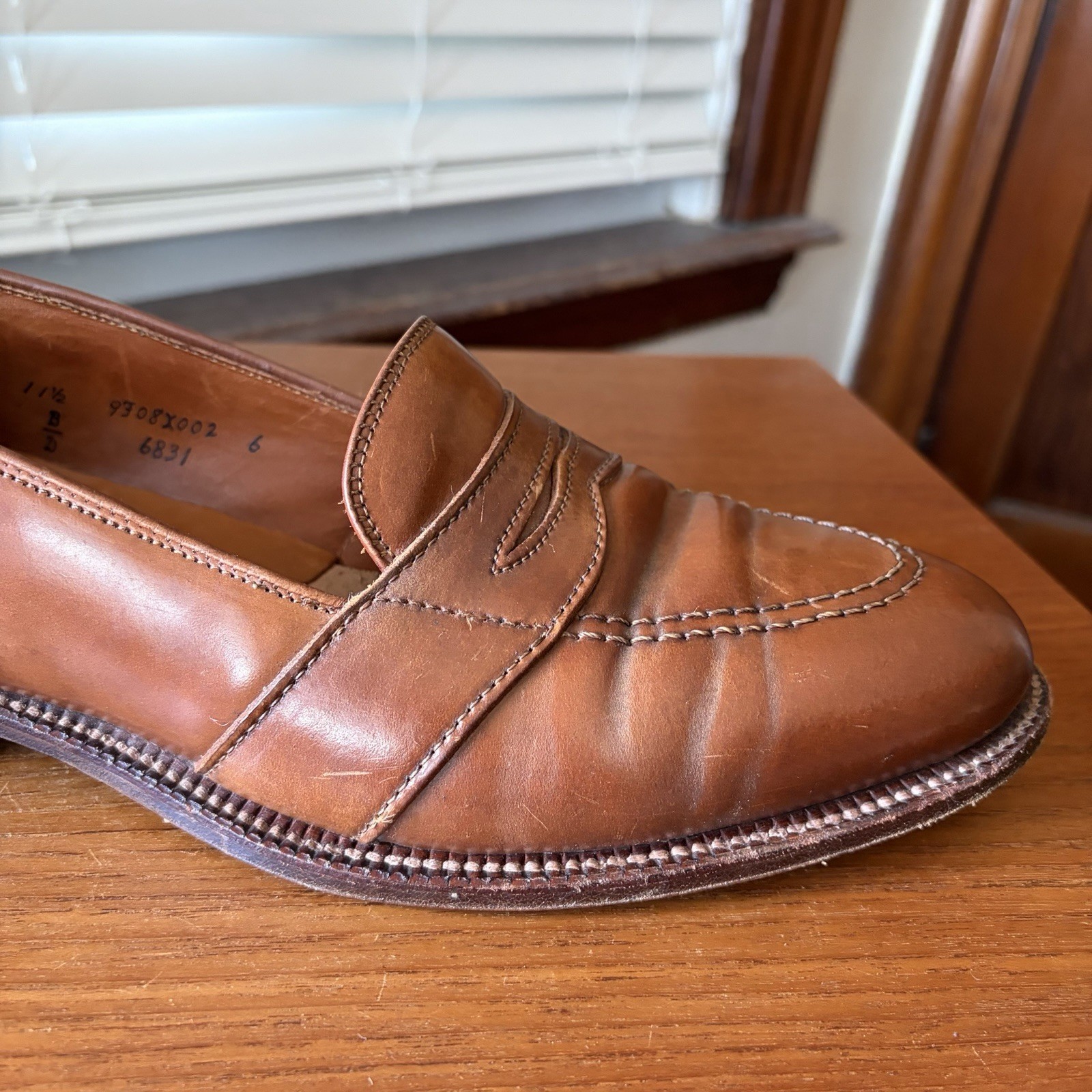 RARE | ALDEN 11.5D WHISKEY SHELL CORDOVAN FULL STRAP PENNY LOAFERS SHOES 11.5 D