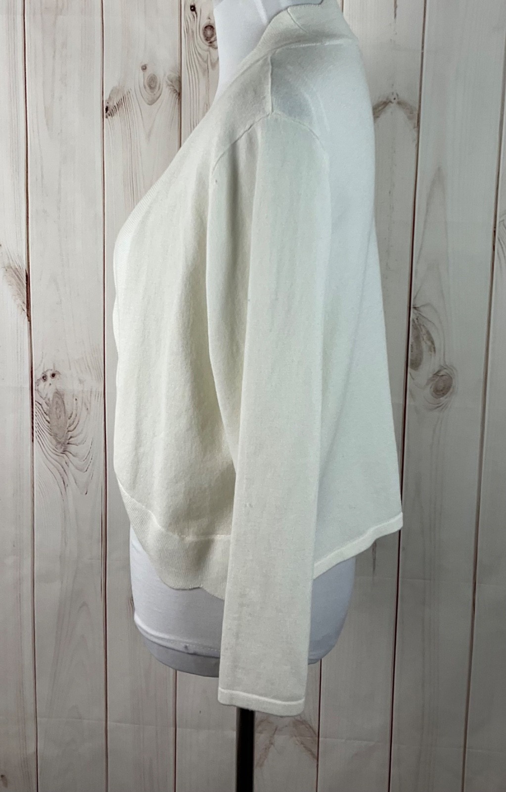 Ronni Nicole Cardigan Shrug Sweater Women Size XL White Bolero Open Front NWT