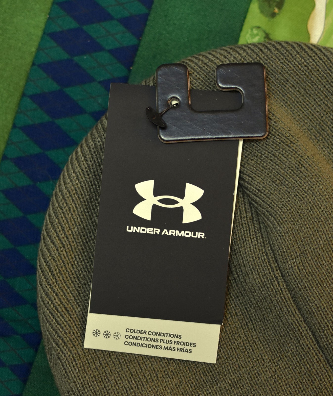 NWT UNDER ARMOUR “UA Halftime” Mens Cuffed Knit Beanie Hat-OSFM $25 MARINE GREEN