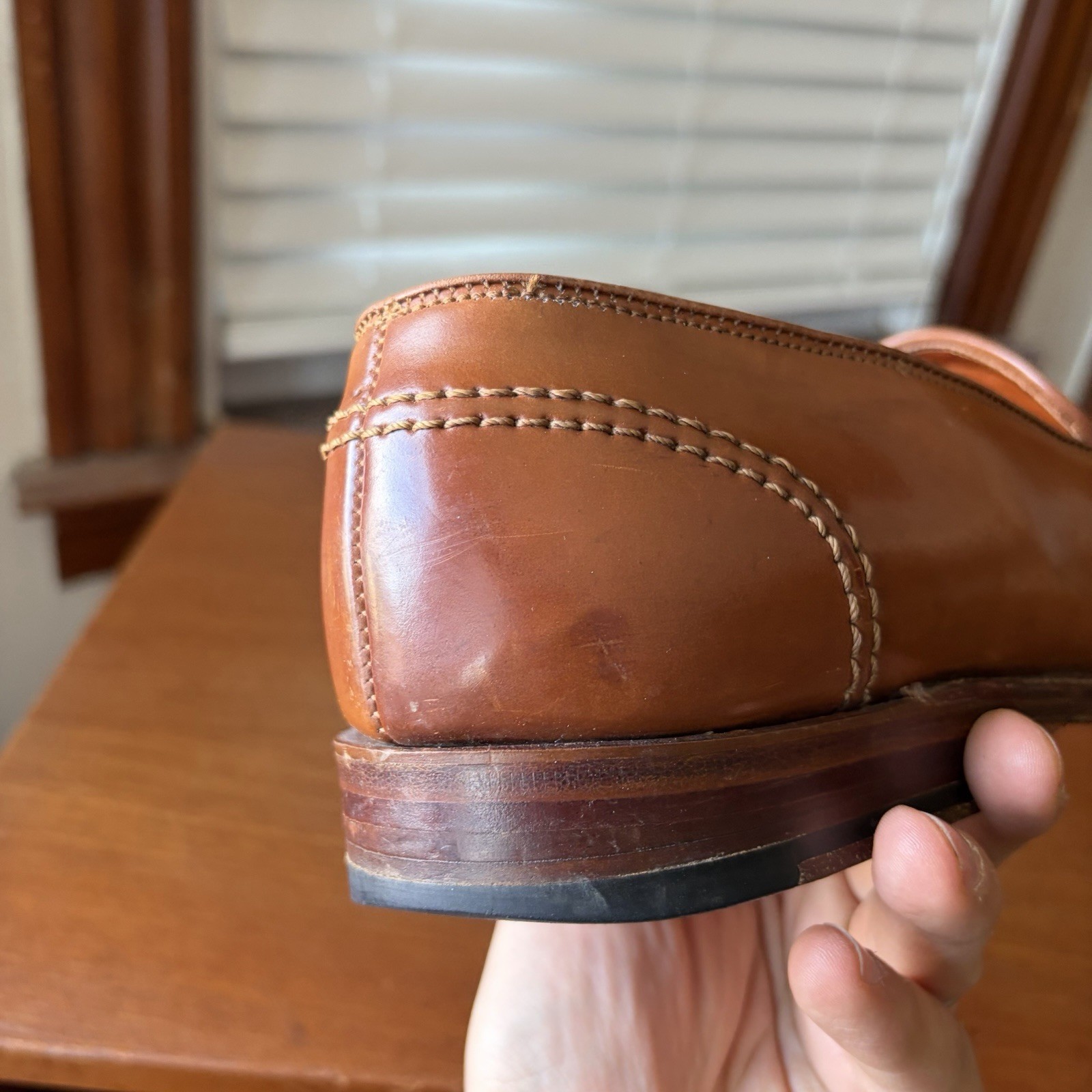 RARE | ALDEN 11.5D WHISKEY SHELL CORDOVAN FULL STRAP PENNY LOAFERS SHOES 11.5 D
