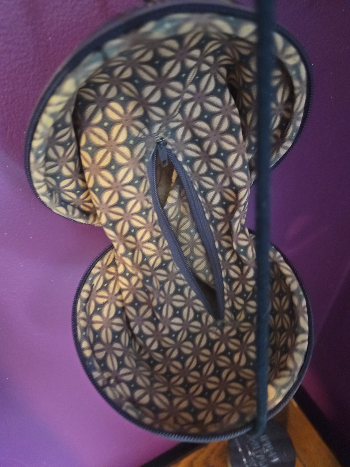Hand Carved Coconut Shell Purse with Yellow Hawaiian Flower
