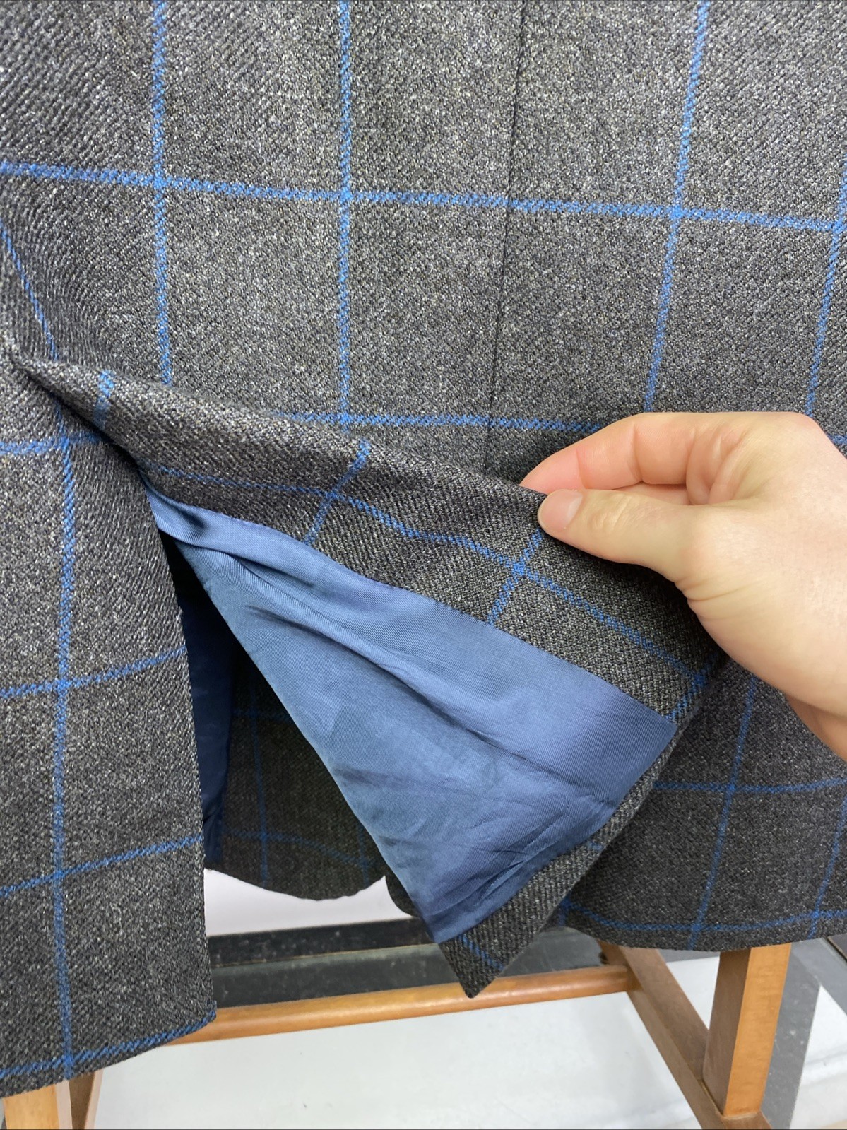 Walker Slater BESPOKE Tweed Handmade Windowpane Shooting Jacket (46R) Scottish