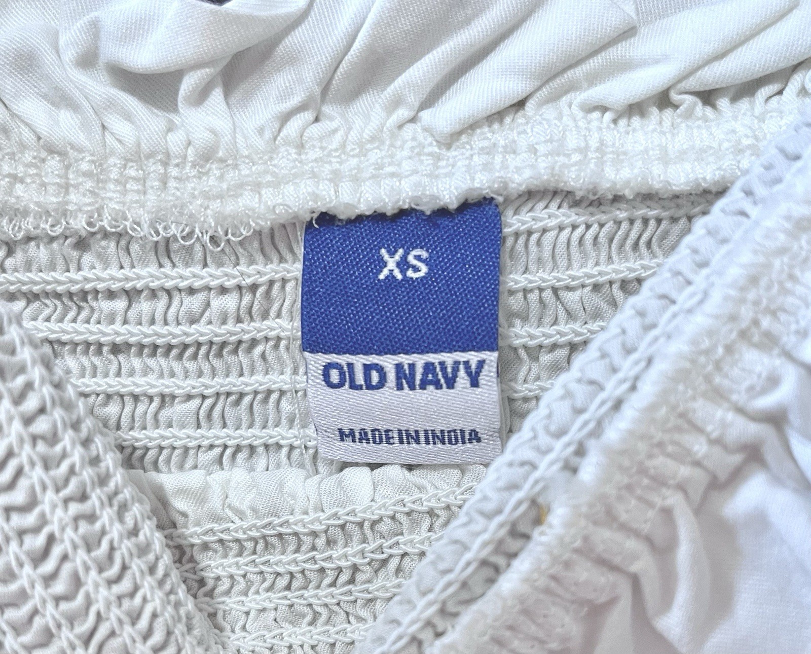 BRAND NEW Old Navy White Tank Top With Brown Embroidered Elastic Bodice