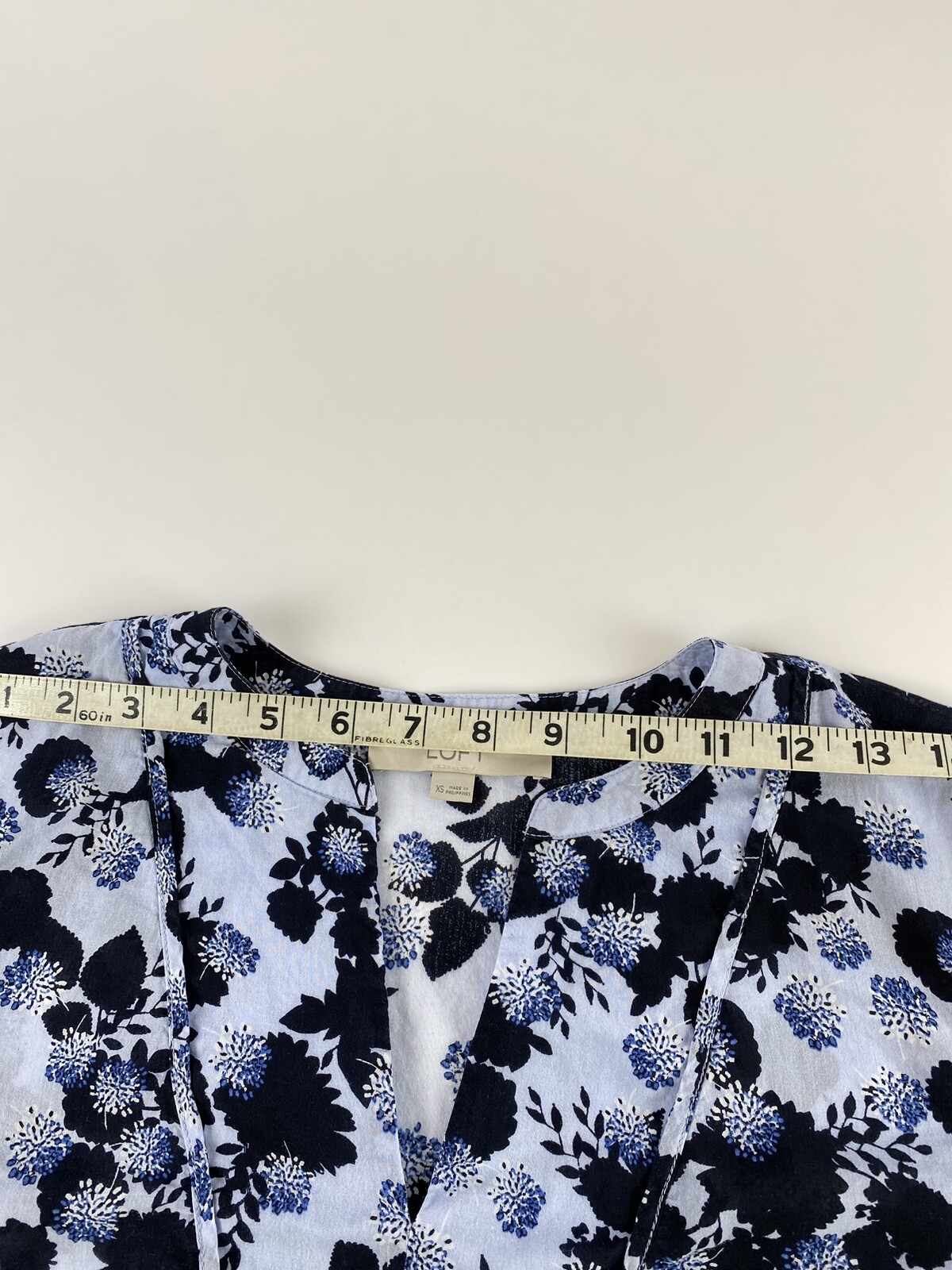 Loft blouse light blue with flowers design size XS