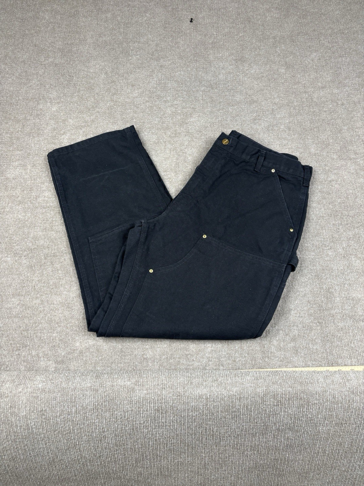 Carhartt Double Knee Canvas Carpenter Pants 38×32 B01 BLK Black Workwear Outdoor