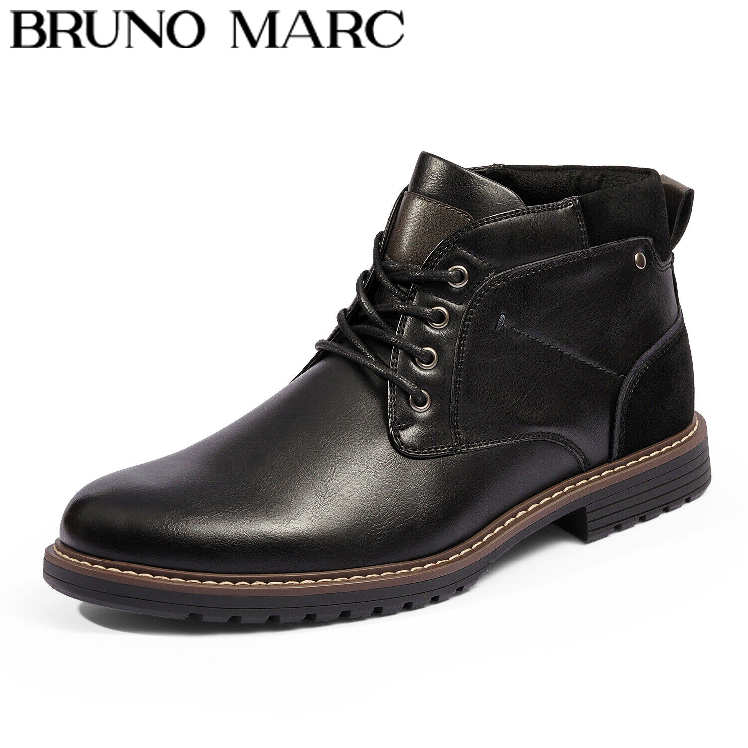Bruno Marc Men’s Chukka Work Boots Dress Boots Leather Durable Formal Shoes