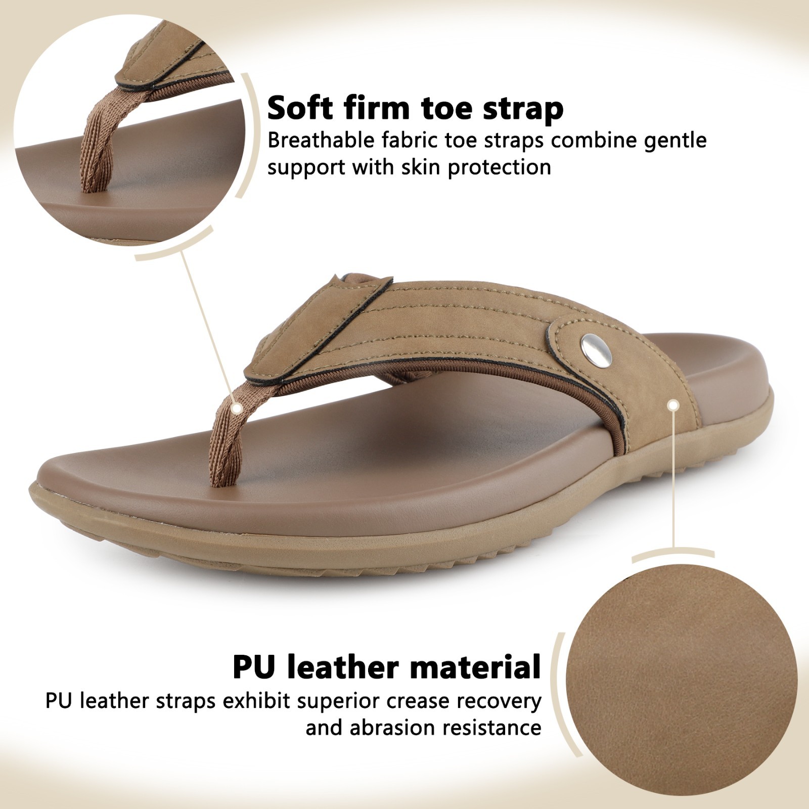 TIESTRA Super Soft Beach Summer Men’s Sandals Non Slip Flip Flops