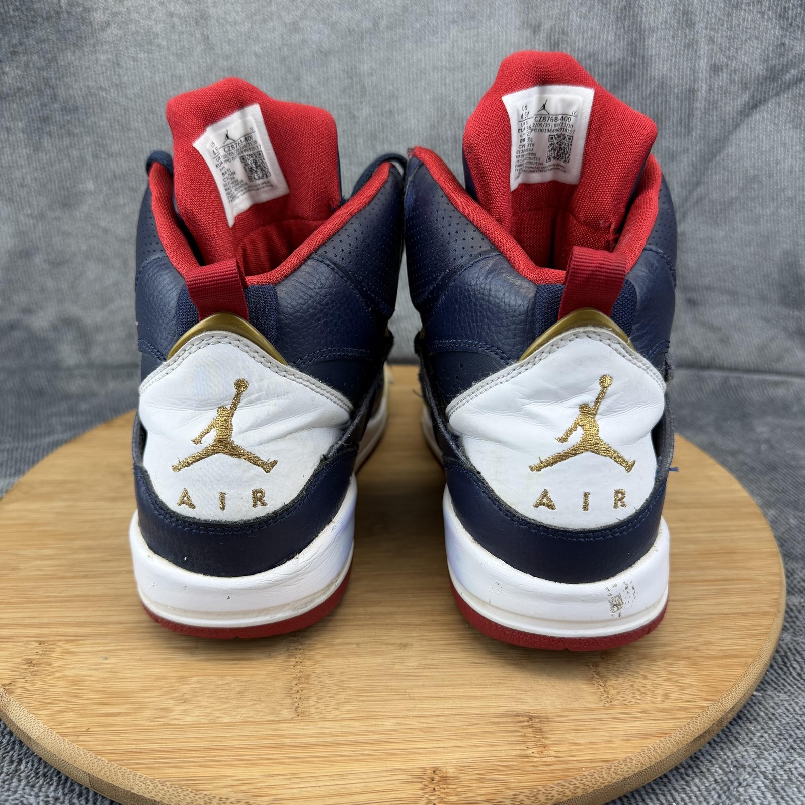 Jordan Flight Shoes Boys Size 4.5Y Blue White Basketball Sneakers CZ8768-400
