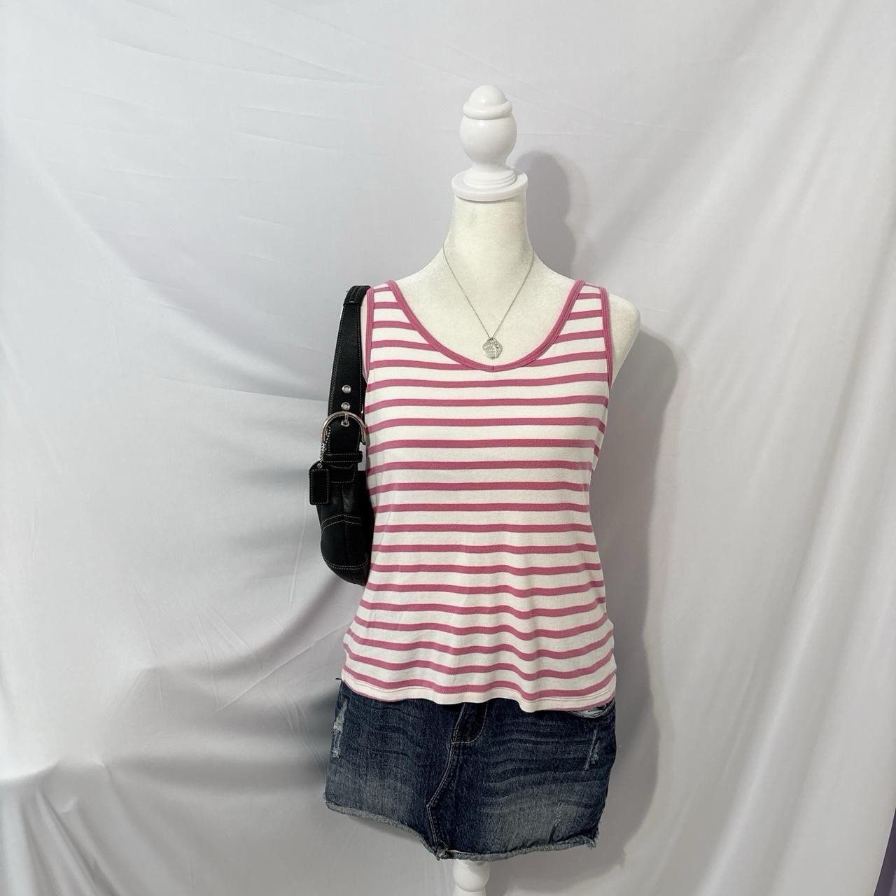 Pink and White Stripped GAP Tank Top Size M