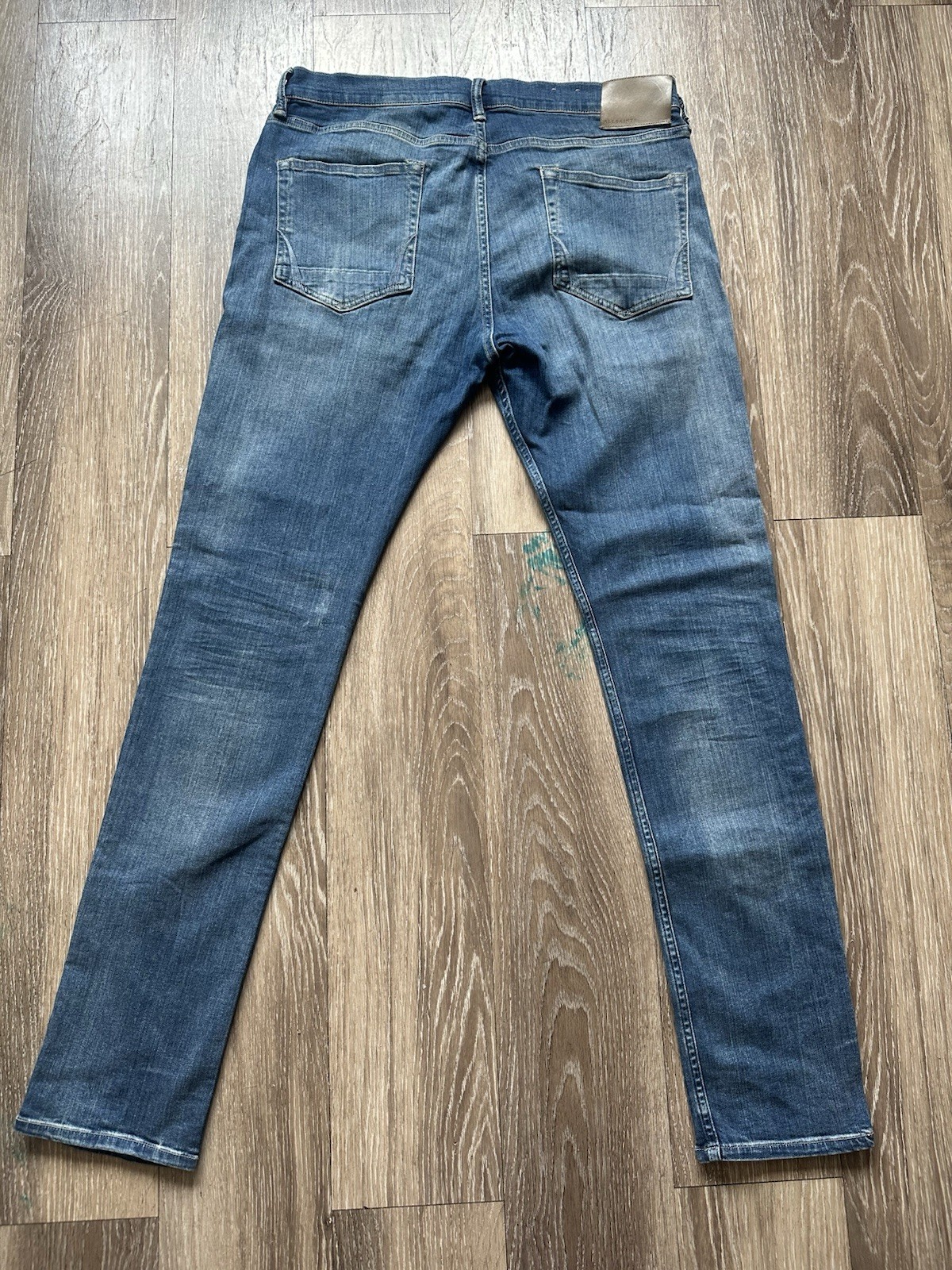 ALLSAINTS Men’s Blue Denim Skinny Slim Cigarette Jeans Size 34