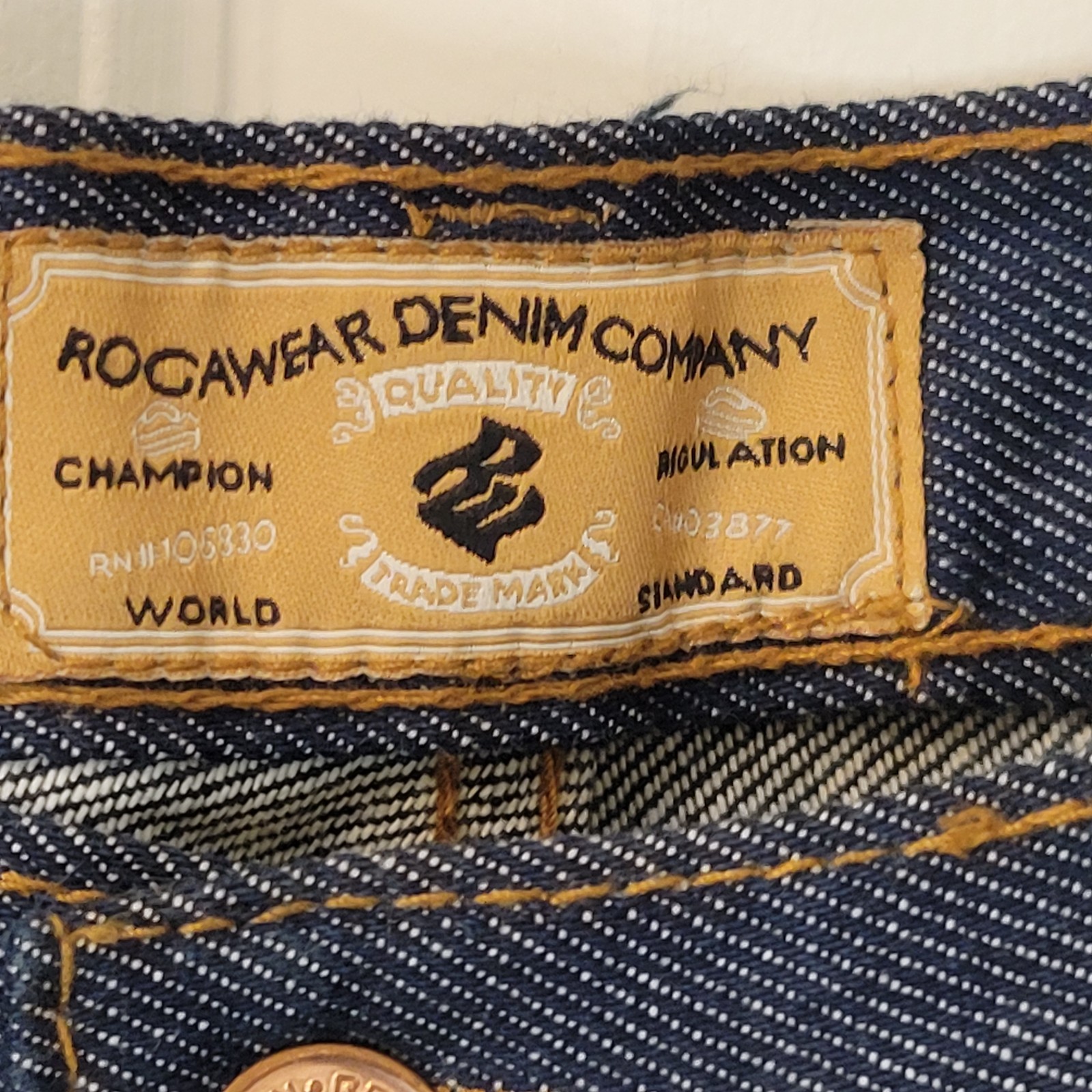 Rocawear Jeans Mens 36×30 Blue Button Fly Relaxed Skate Grunge Hip Hop 90s Y2K