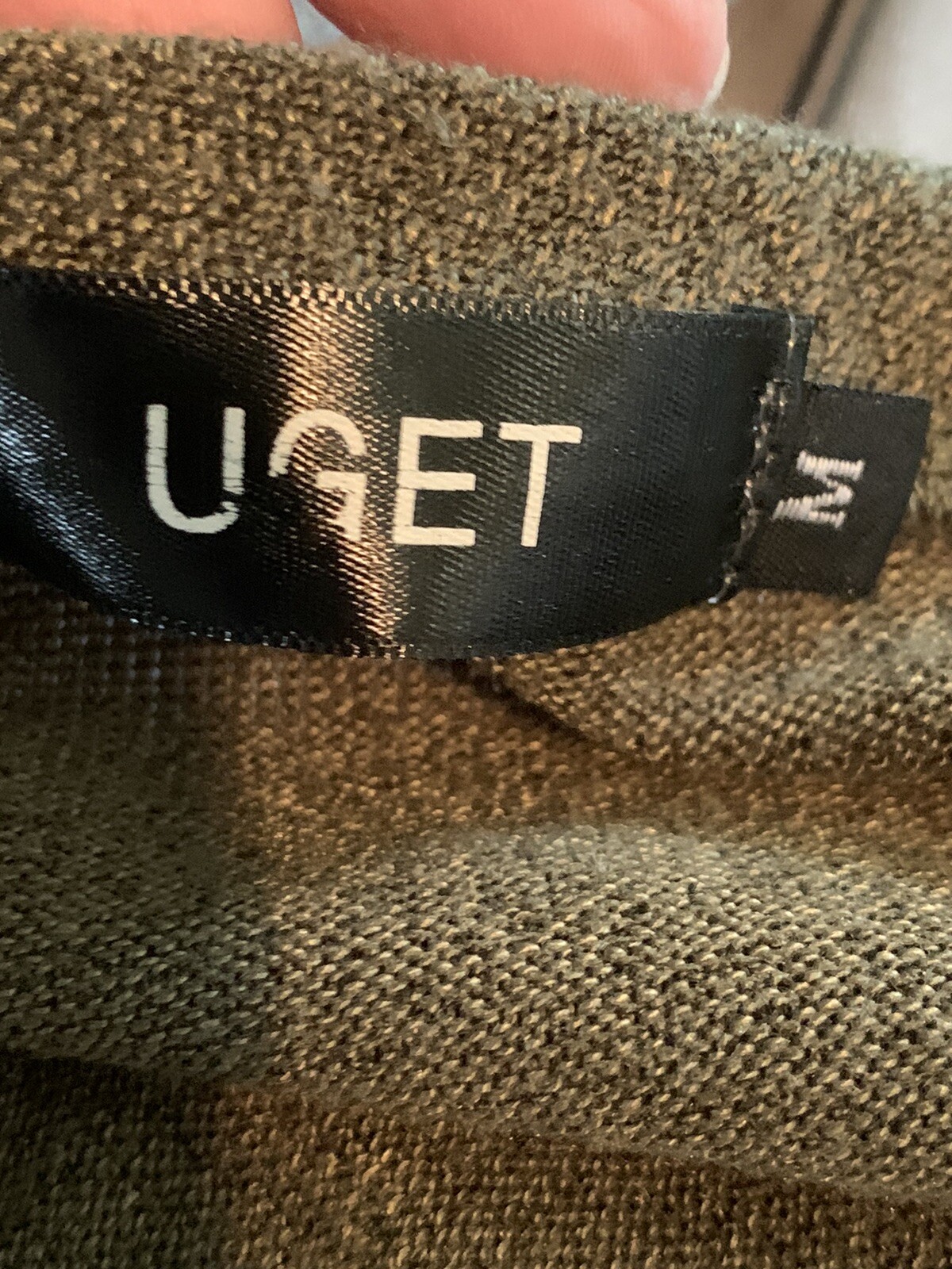 UGET Army Green Long Sleeve Hi Lo Over-Sized Casual Top Size M