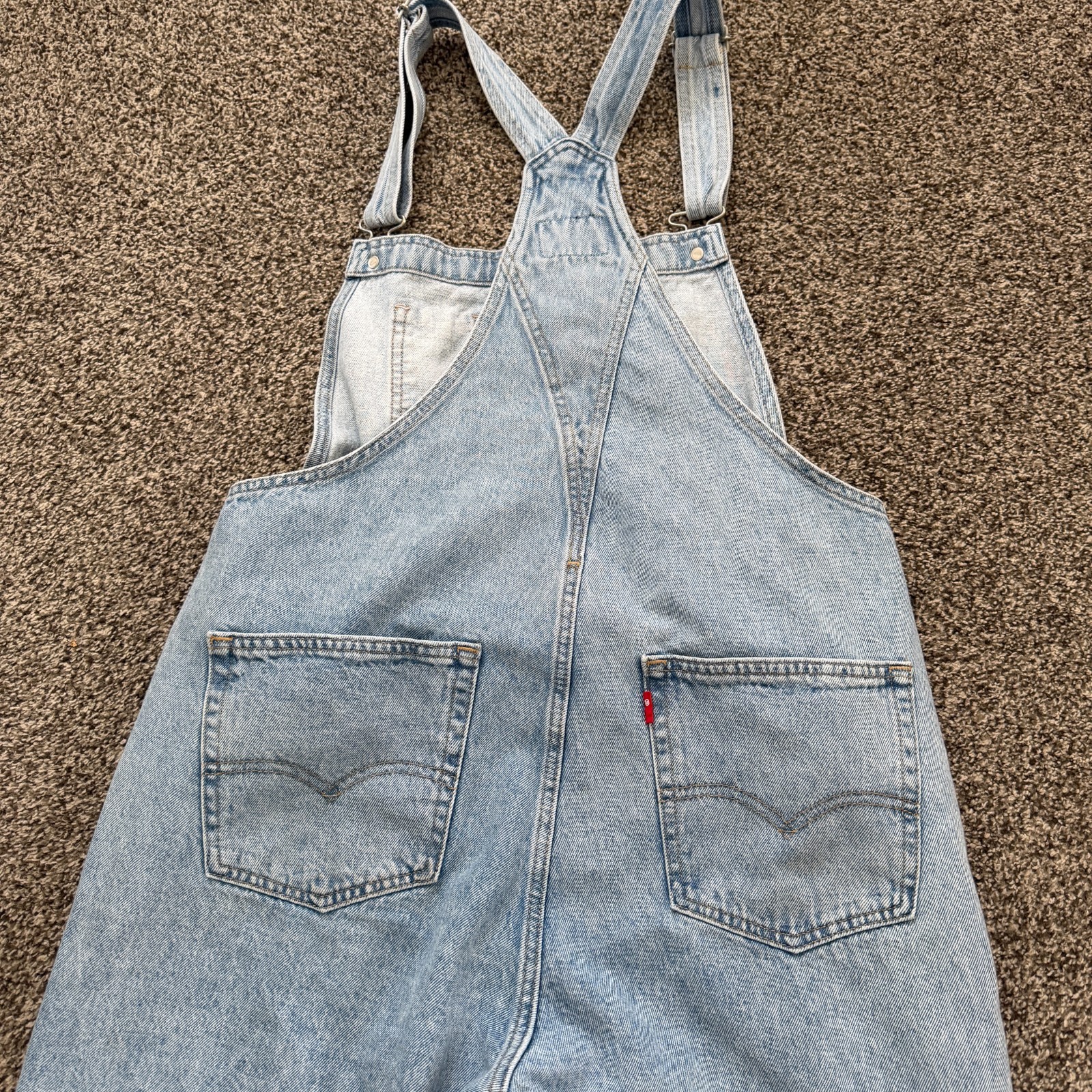 Levi’s Denim Bib Overalls Men’s Large Light Wash Blue Carpenter Workwear