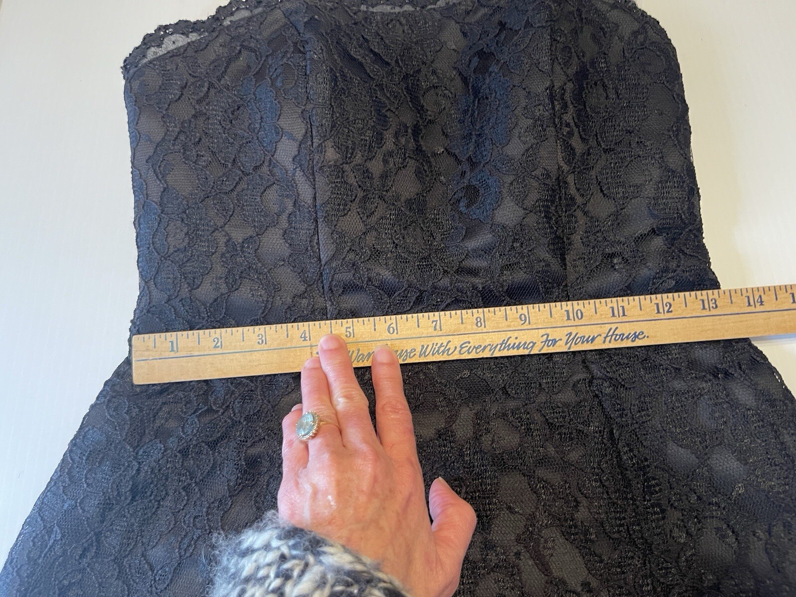 Mori Lee Black Lace Strapless Tea Ballerina Dress Gown Party Size 5/6 Goth Rock