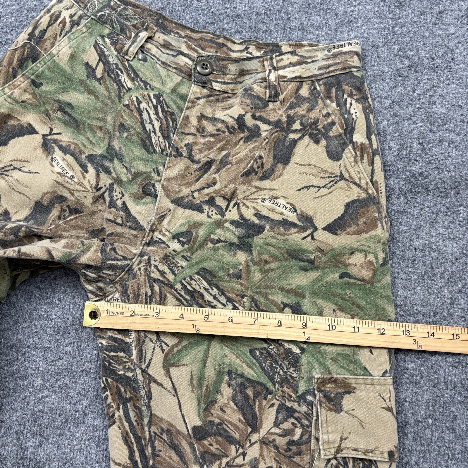Vintage Reatree Pants Mens 30 Camo Cargo Grunge Hip Hop Skater Hunting 90s USA