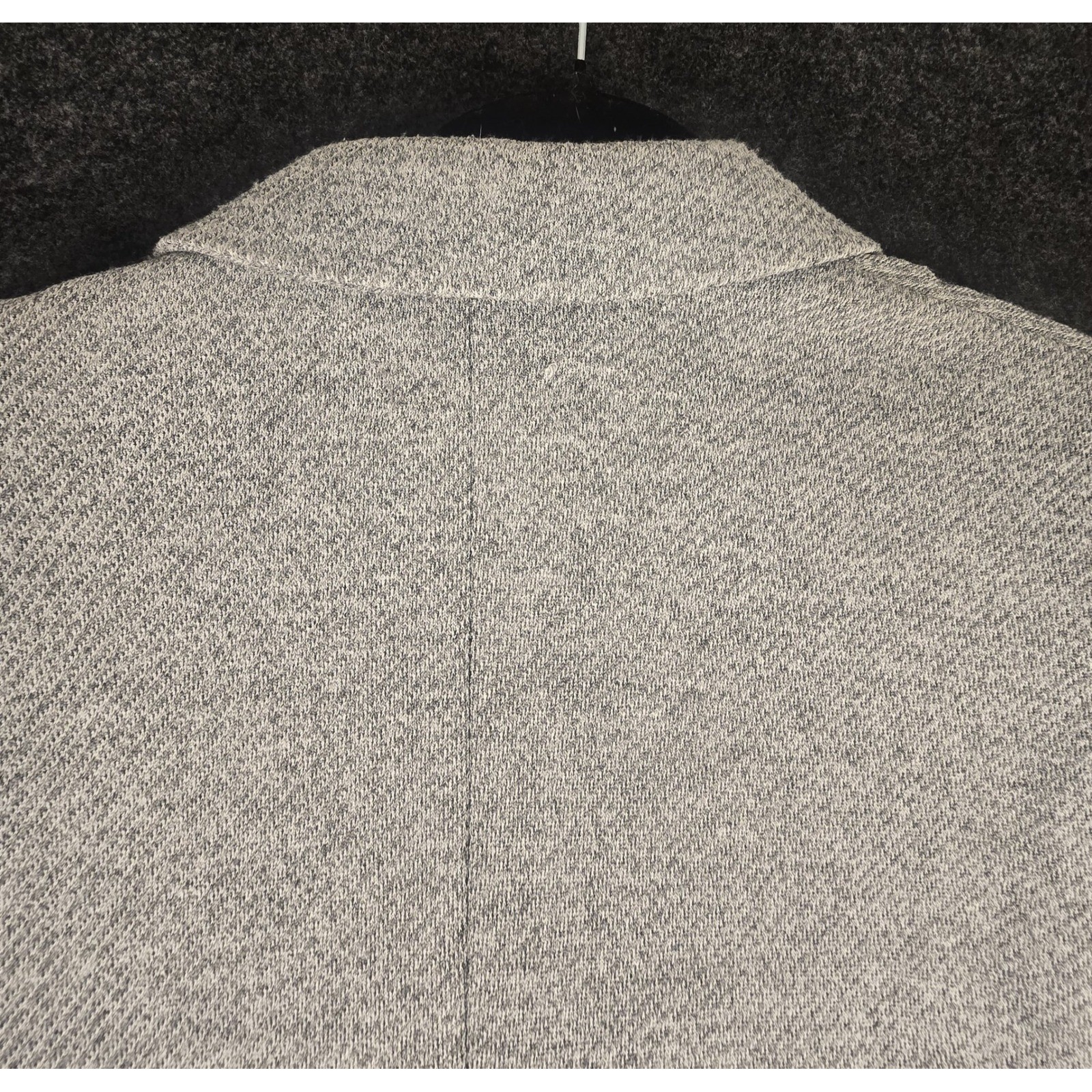Topshop Gray Herringbone Knit Blazer Single Button Lapel Collar Women’s