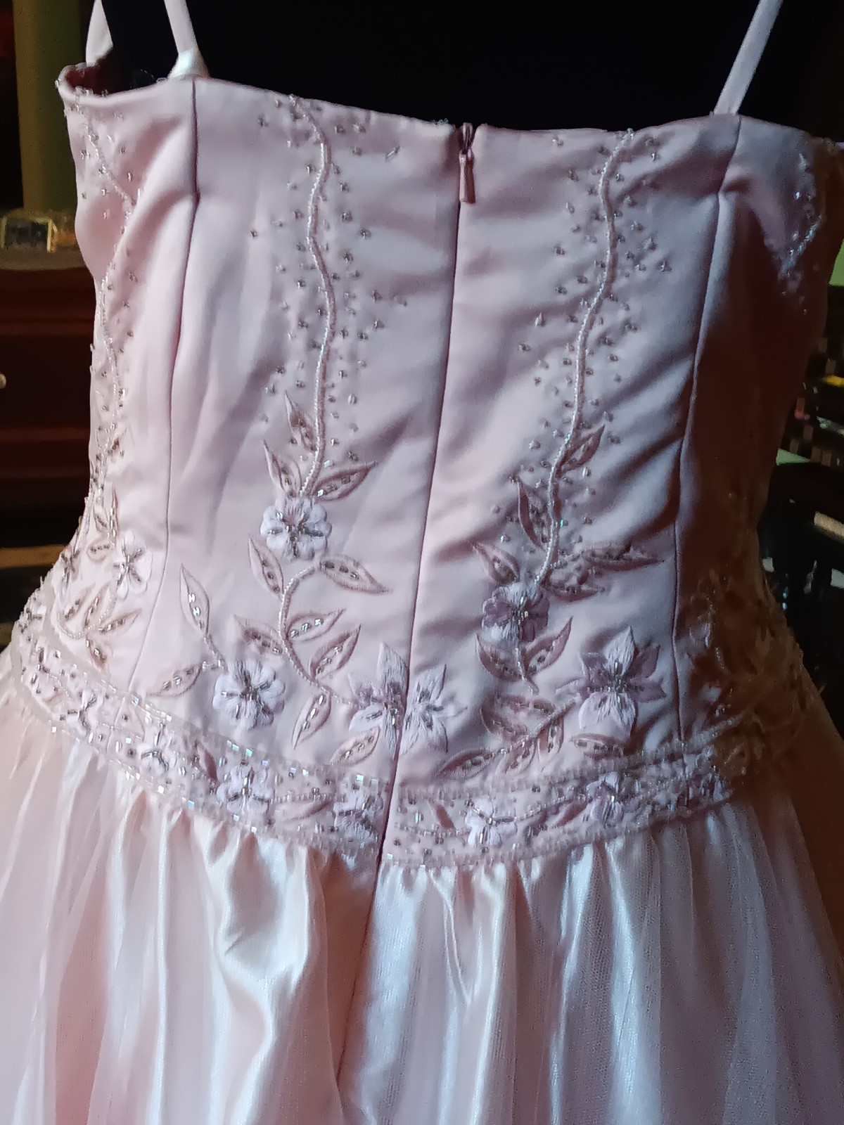 Forever Yours Blush Pink Spaghetti Straps Ball Gown size 12