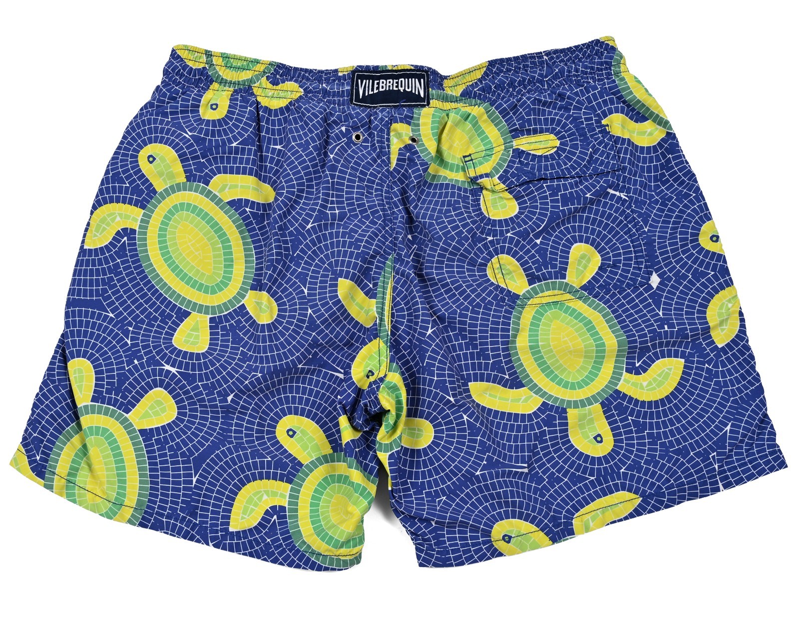 Vilebrequin Moorea Mosaic Sea Turtles Printed Swim Shorts Lined Men’s 2XL Resort