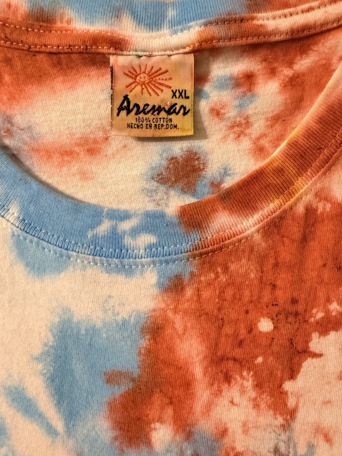 VTG Aremar Tie Dye Shirt XXL Republica Dominicana La Romana Beach Graphic Tee