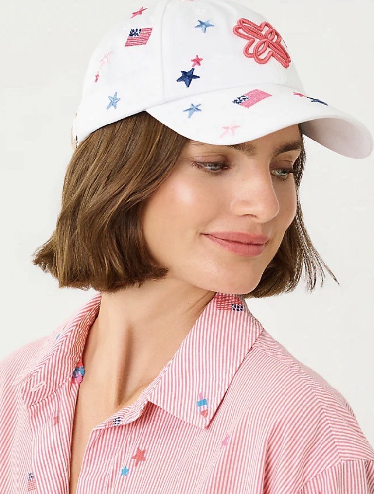 🎉NWT Lilly Pulitzer Embroidered Celebration Baseball Hat. JUST RELEASED 🧢