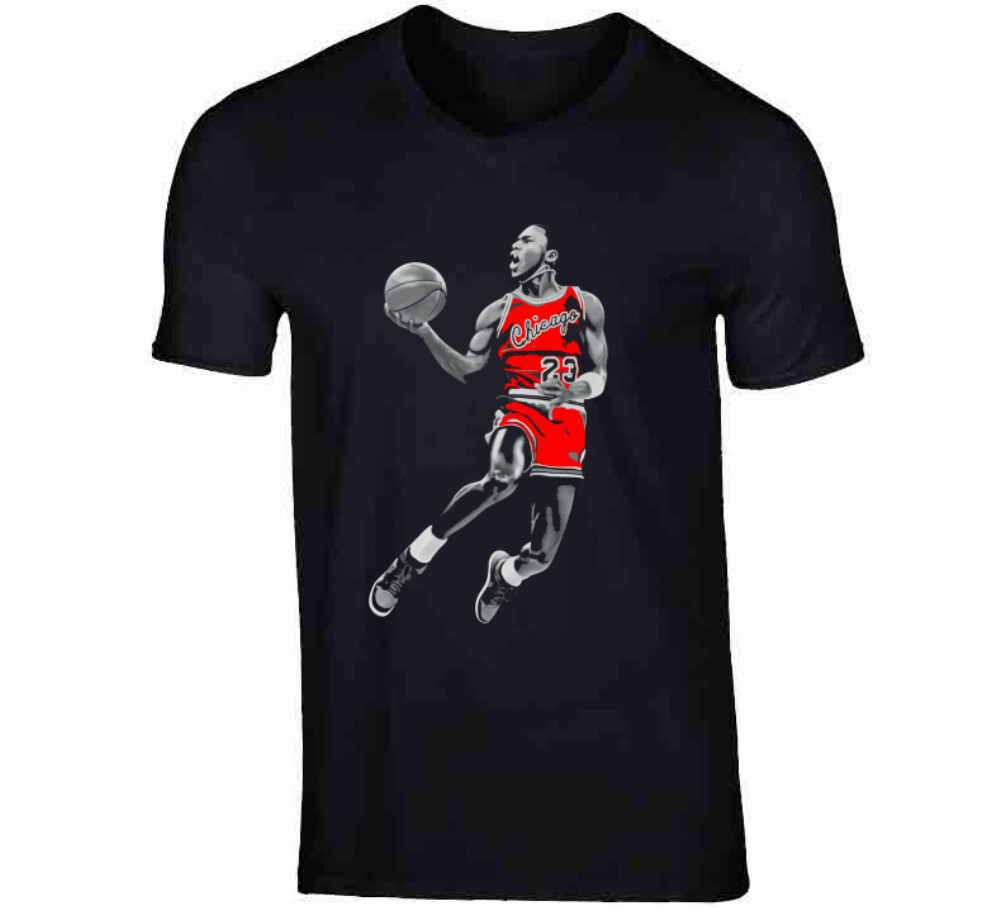 Michael Jordan Retro Bred Black White Poster Retro Fan Black T Shirt