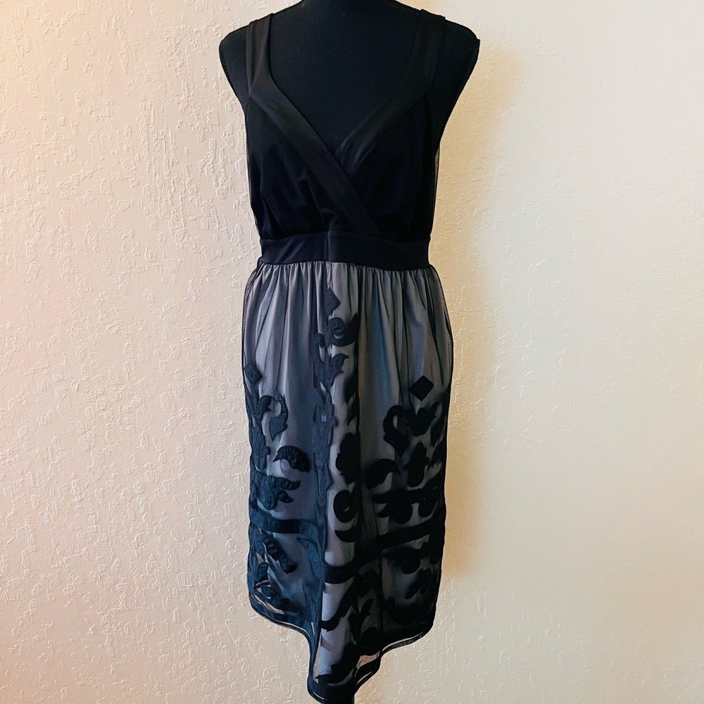 INC International Concepts Black and Gray Midi Dress