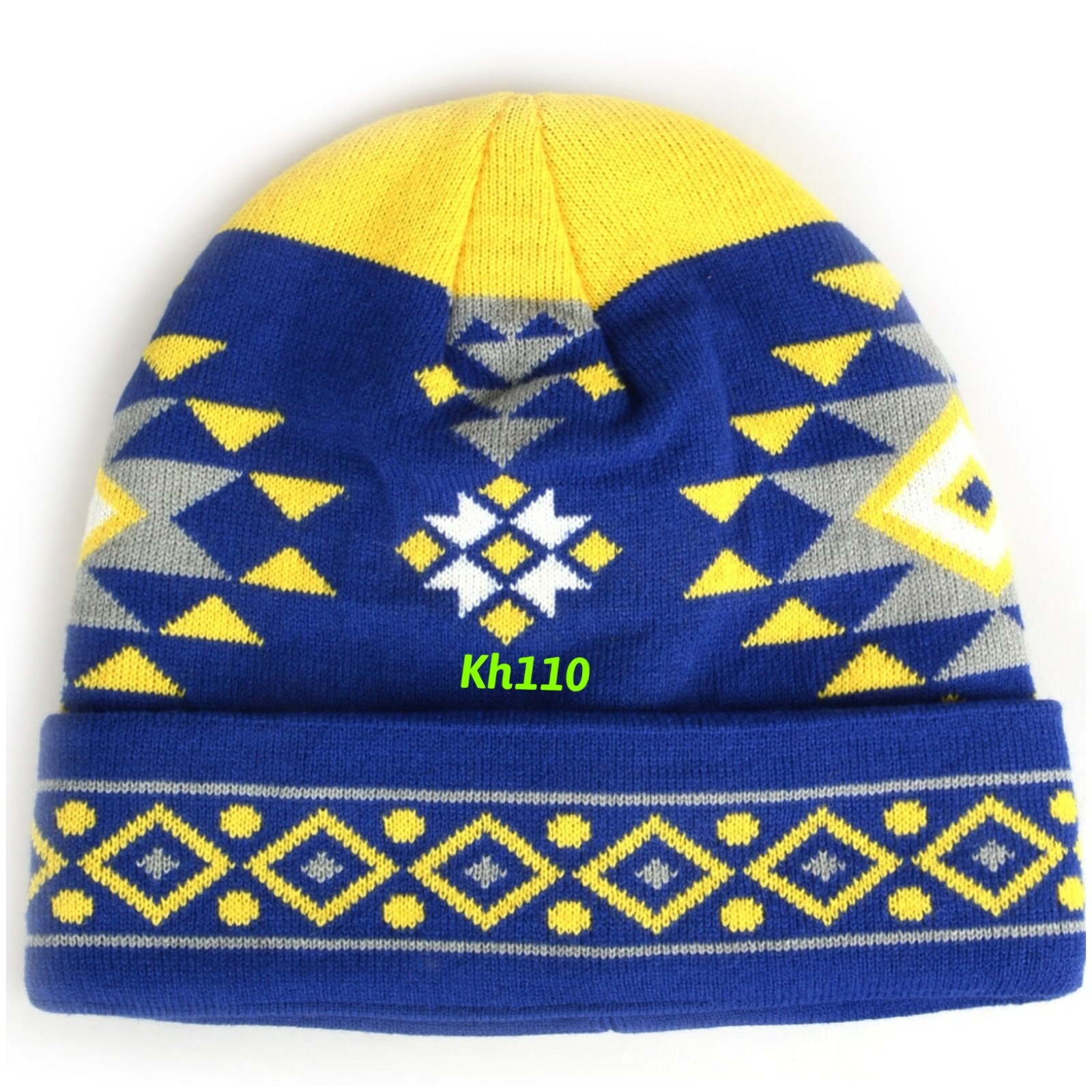 Native American Indian Navajo Print Cuffed Knit Beanie Hat