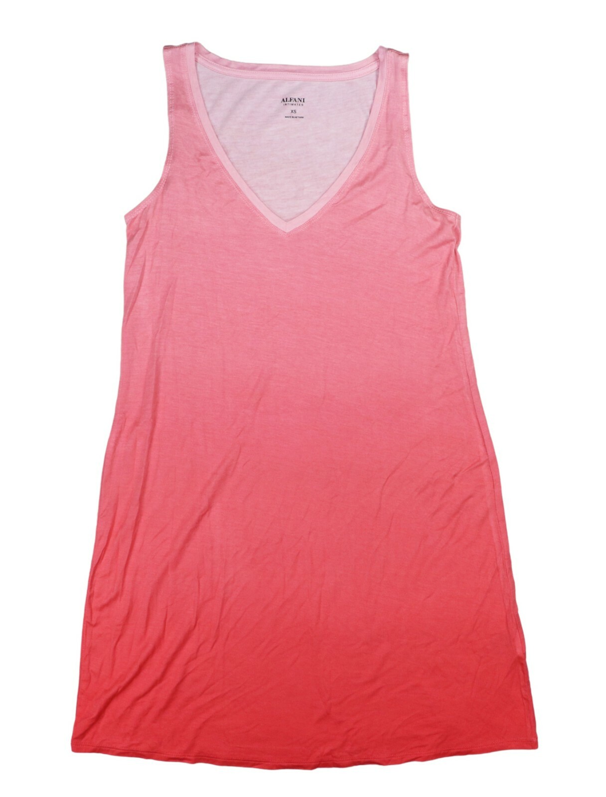 Alfani Ombre Print Sleeveless Mini Length V-Neck Chemise Nightgown NWT Coral