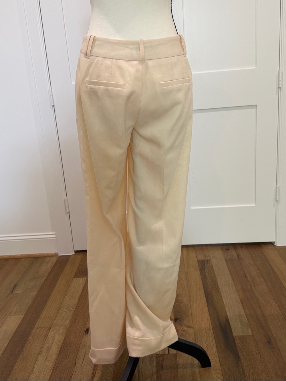 🤍 St. John Cream Wide Leg Trousers Size 4 🤍