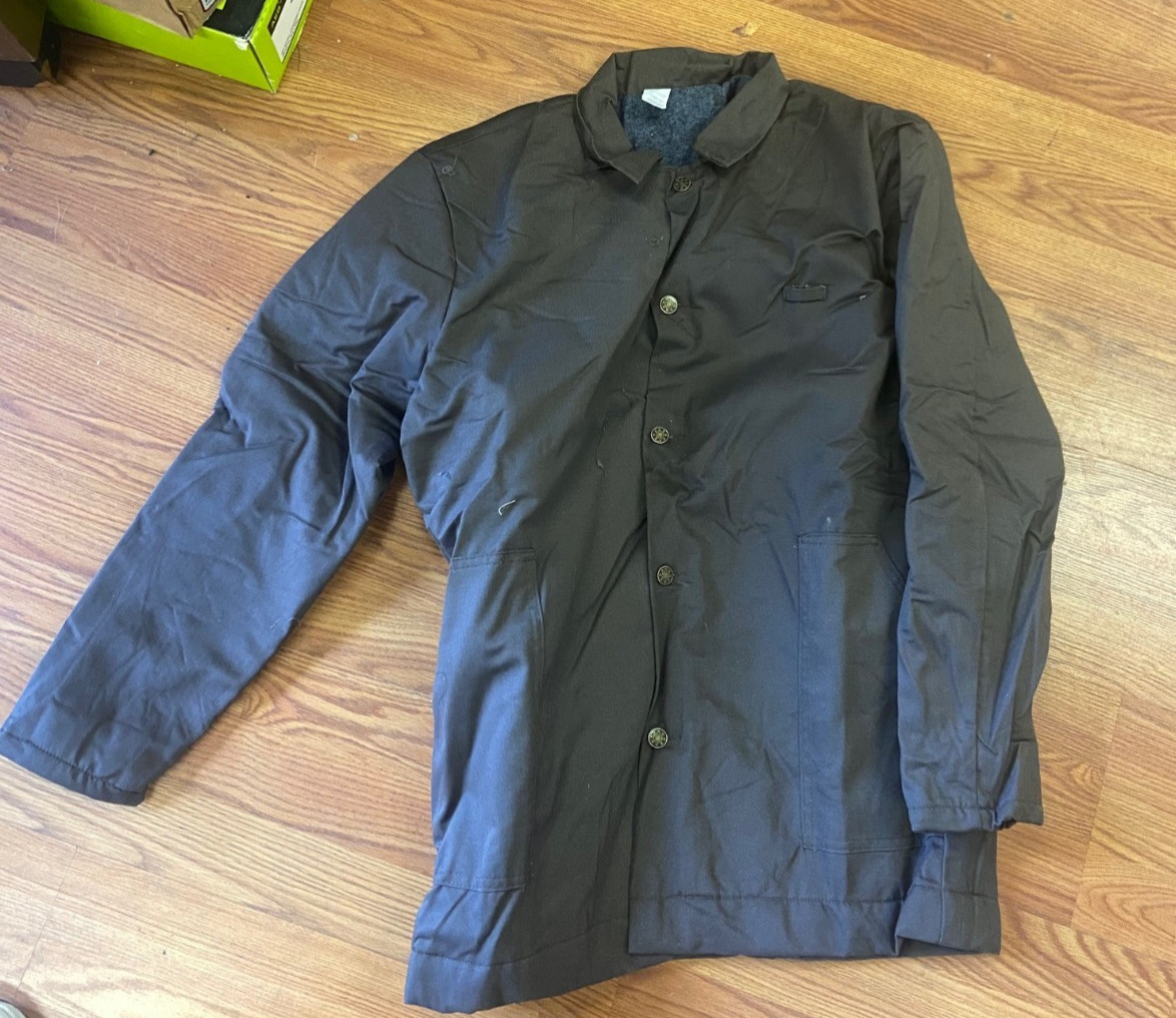 Lined Prison Jacket Men XL button up Coat USA Made