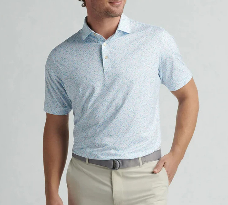Peter Millar Island Jammin Summer Comfort Polo Shirt Men L White Performance NEW