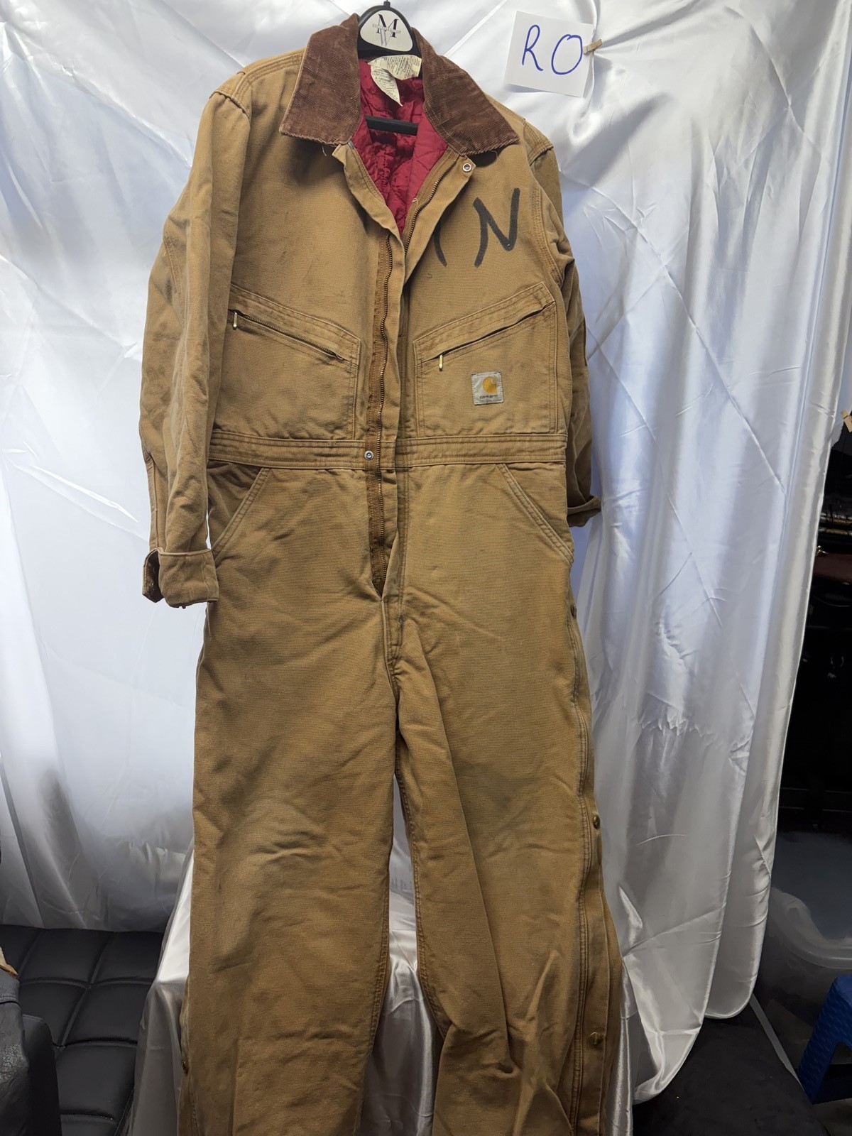Carhartt Work Overall Brown Quilted Lined Men’s Size 42×42 R0