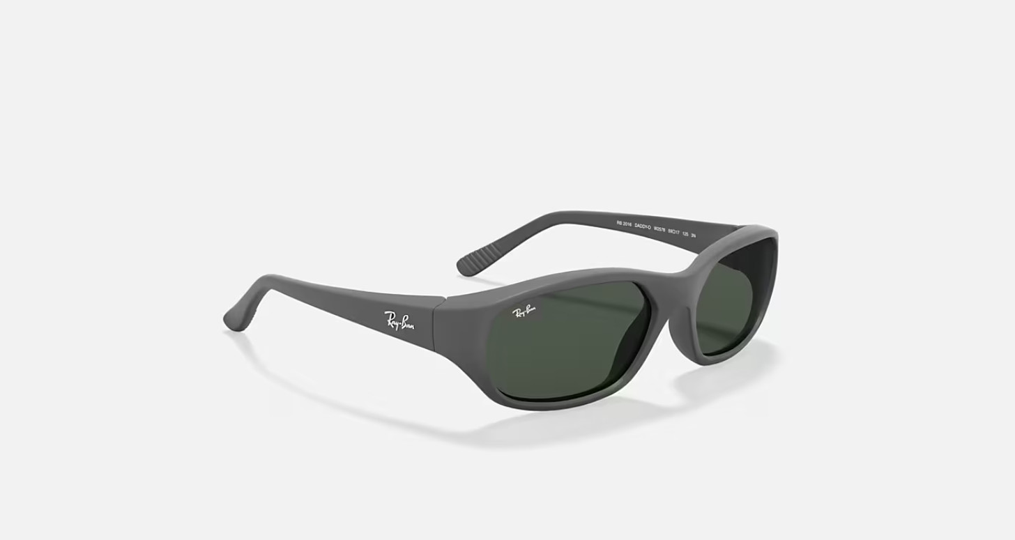 Ray-Ban Daddy-O Matte Rubber Black/Green 59 mm Sunglasses RB2016 W2578 59-17