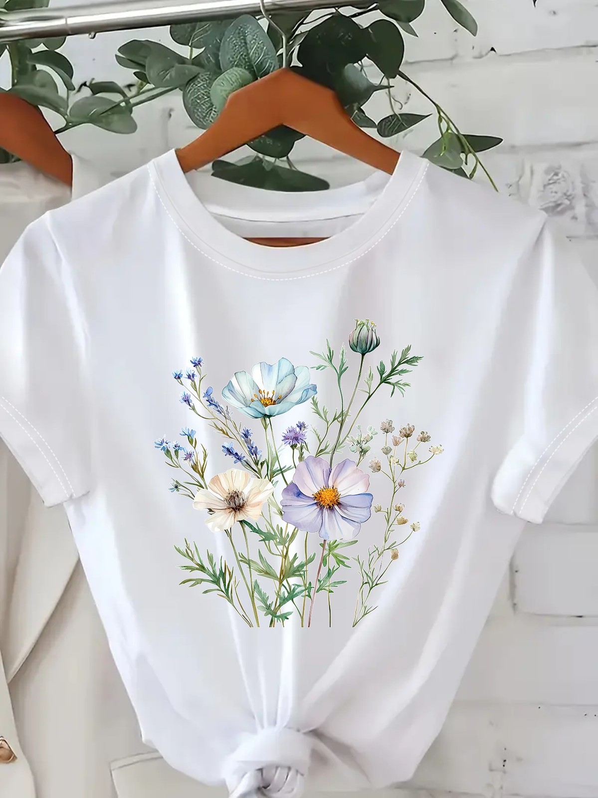 Wildflower Garden Watercolor Tee – Elegant Floral Cottagecore Graphic Shirt