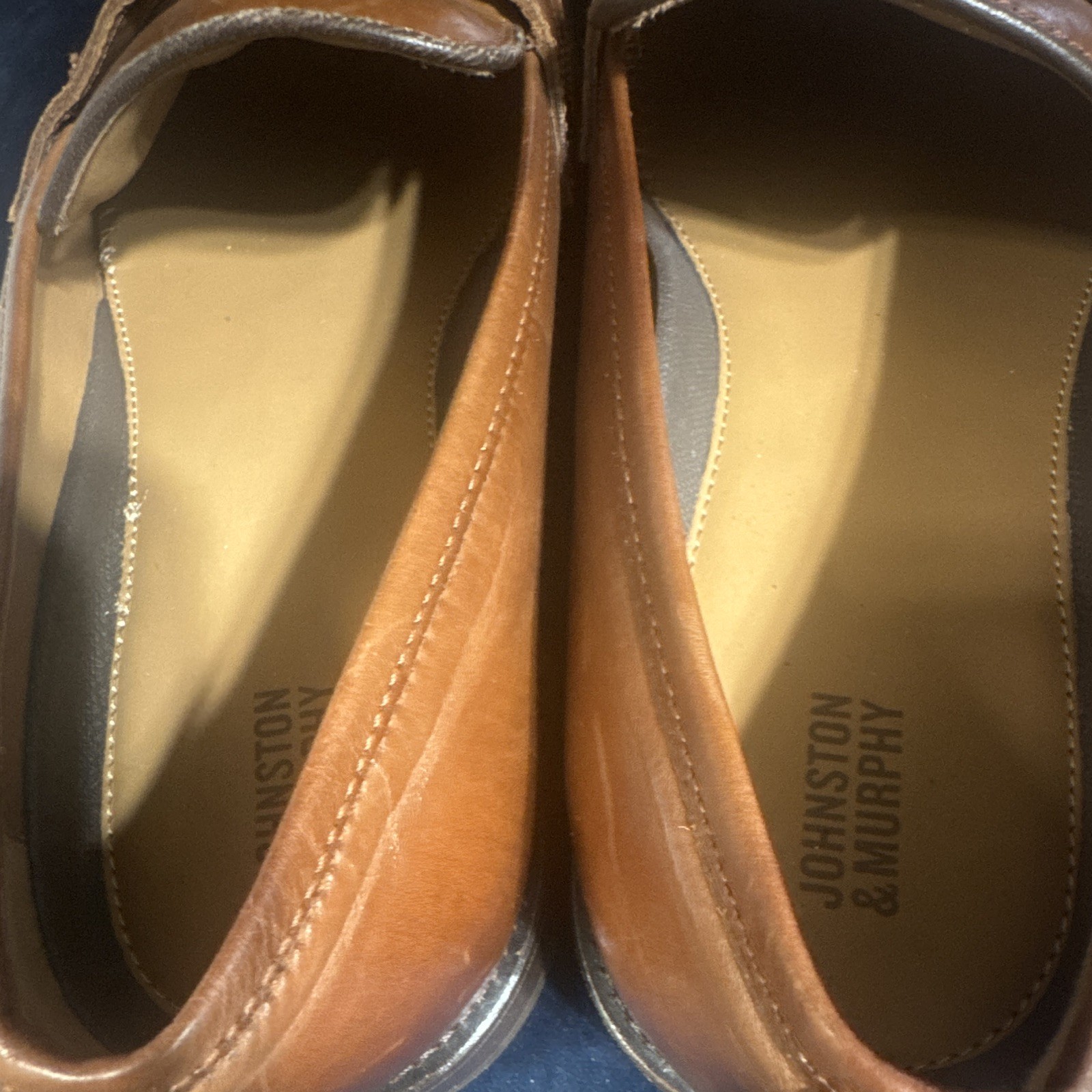 Johnston & Murphy Men’s Brown Leather Slip-On Loafer Dress Shoes 10M Comfort