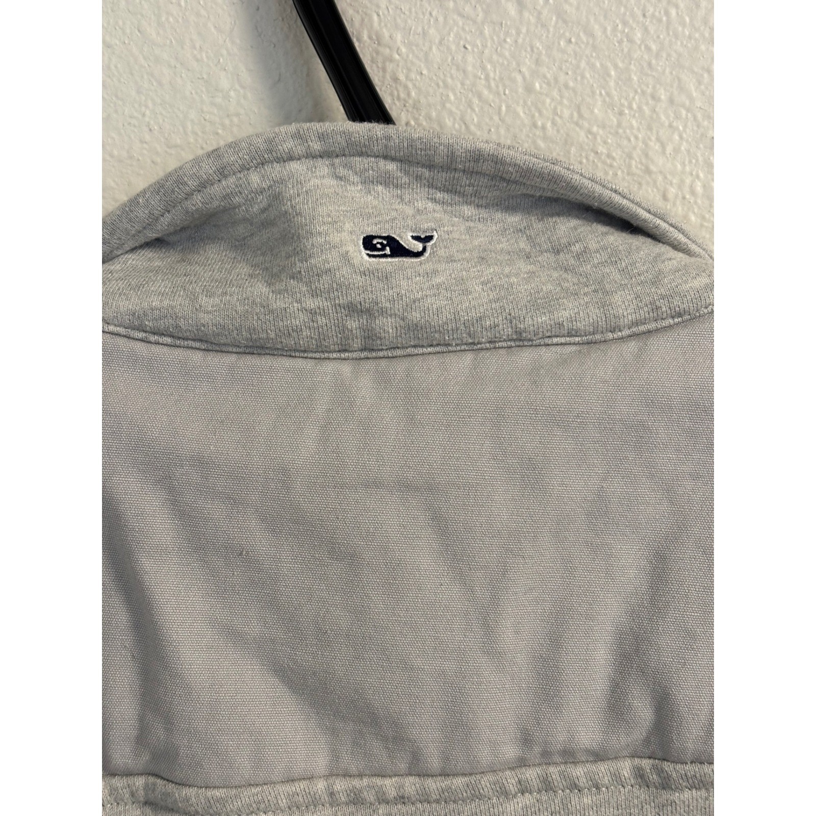 Vineyard Vines Womens XL Gray Quarter Zip Pullover Canvas Shoulder Patch Sweater