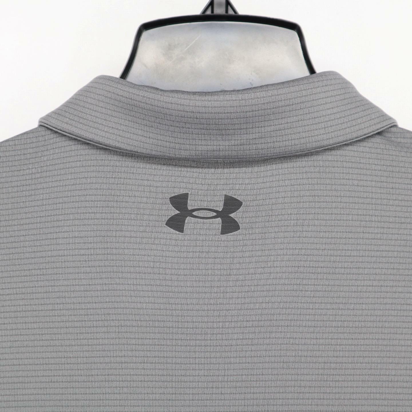 NWT Under Armour Golf Loose Fit Athletic Tech Polo Shirt Mens Gray Short Sleeve