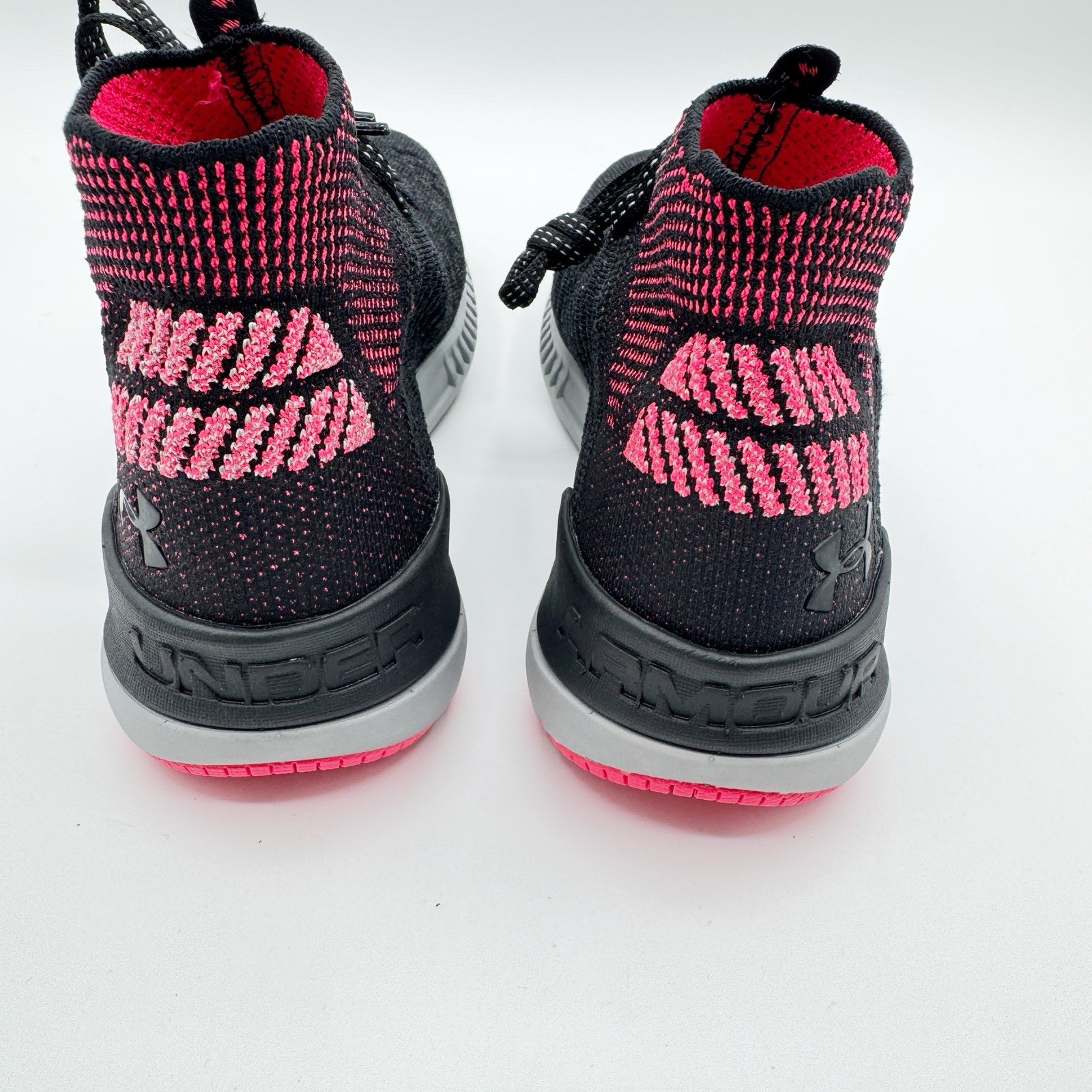 Under Armour Kids Highlight Delta 2 Black Pink Knit Running High Top 1295766 5