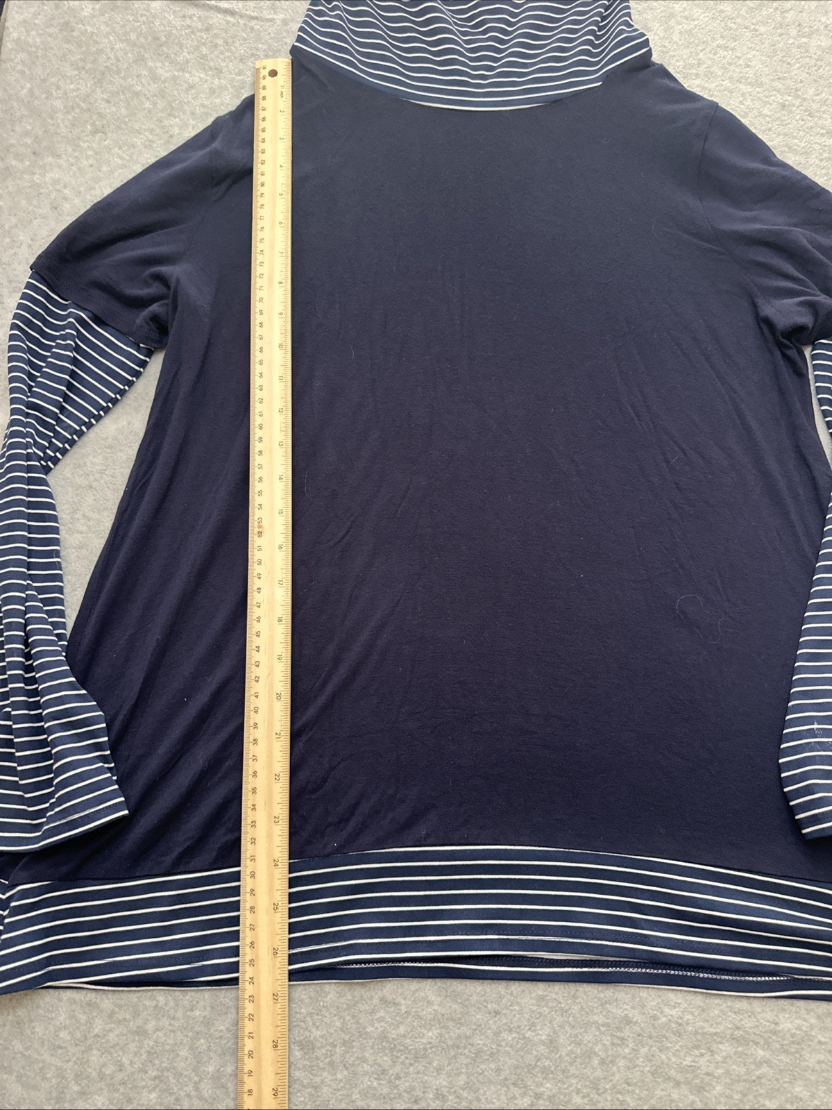 Celeste Shirt Dark Blue With Stripes Long Sleeves Size 2xl Pre-owned