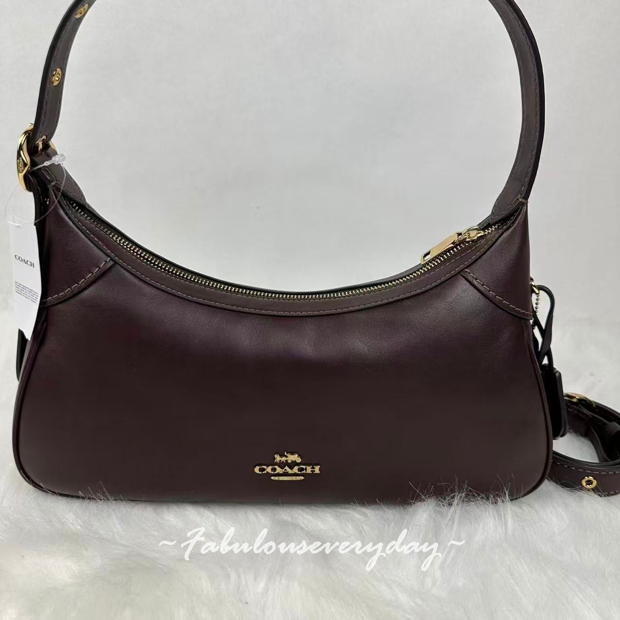 Coach Ella Small Shoulder Bag Crossbody In Leather/Gold/Espresso CDV35 NWT