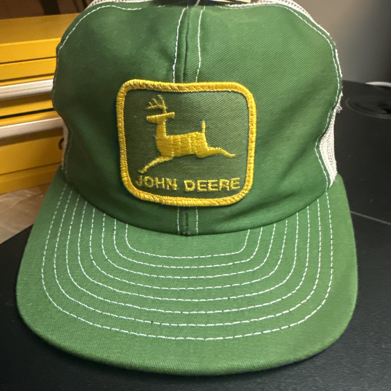 John Deere Vintage Trucker Snapback Hat NWT Louisville MFG Co 70s 80s USA Made