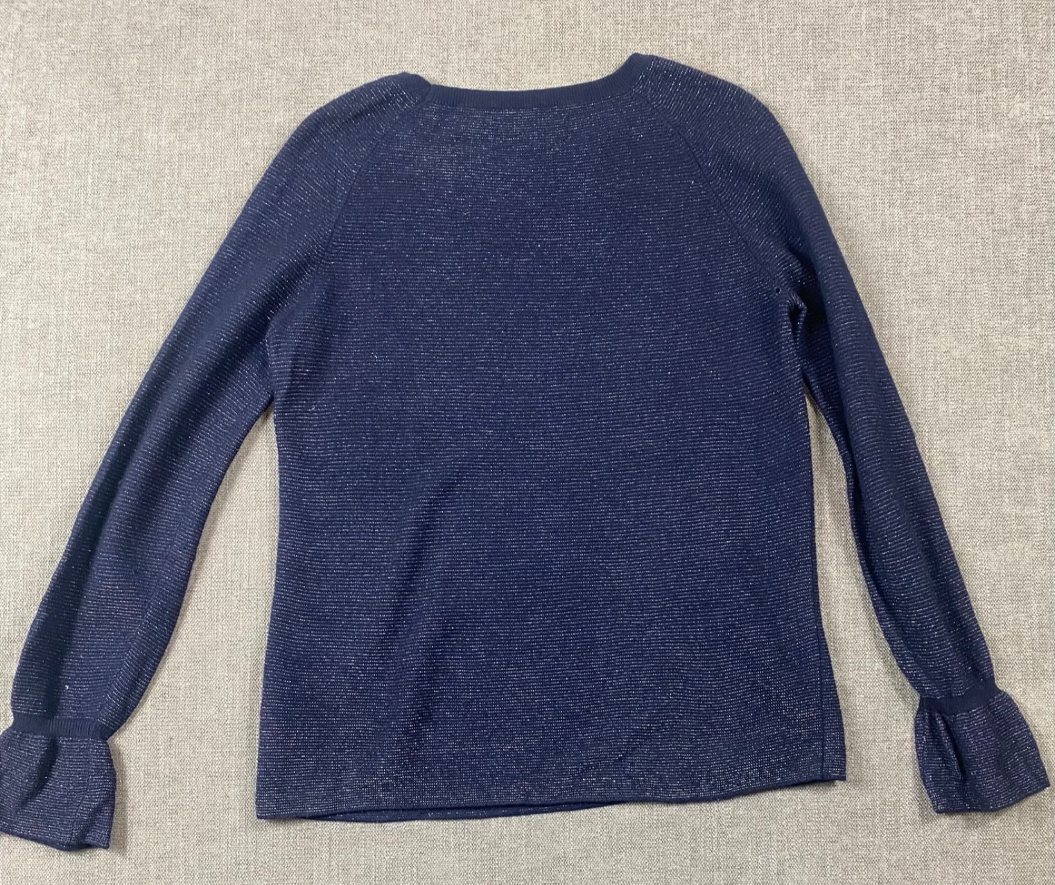 Banana Republic Blue With silver Shimmer Womens M Sweater Flare Cuff