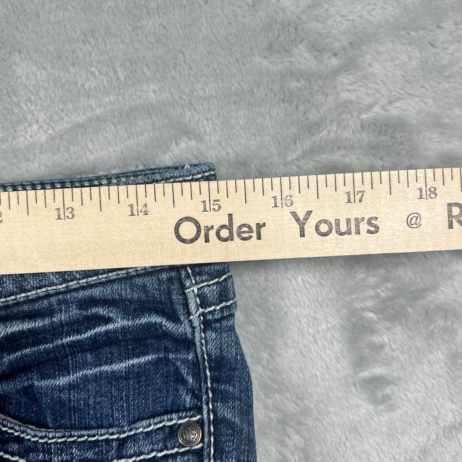 Rock 47 by Wrangler Women Ultra Low Rise Bootcut Jeans embroidered pocket Size 5