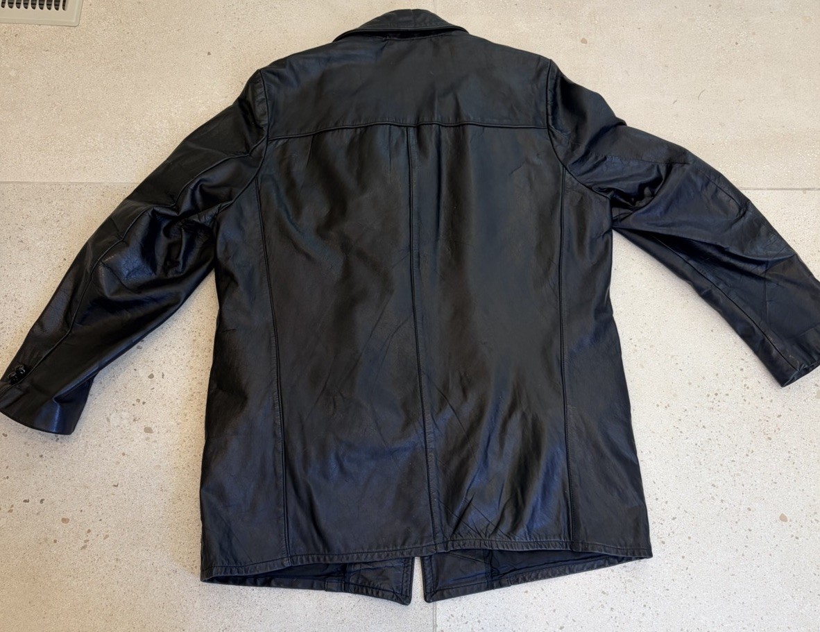 Vintage Kurland Star Sportswear Men’s Black Leather Jacket Size 48. Retro/USA