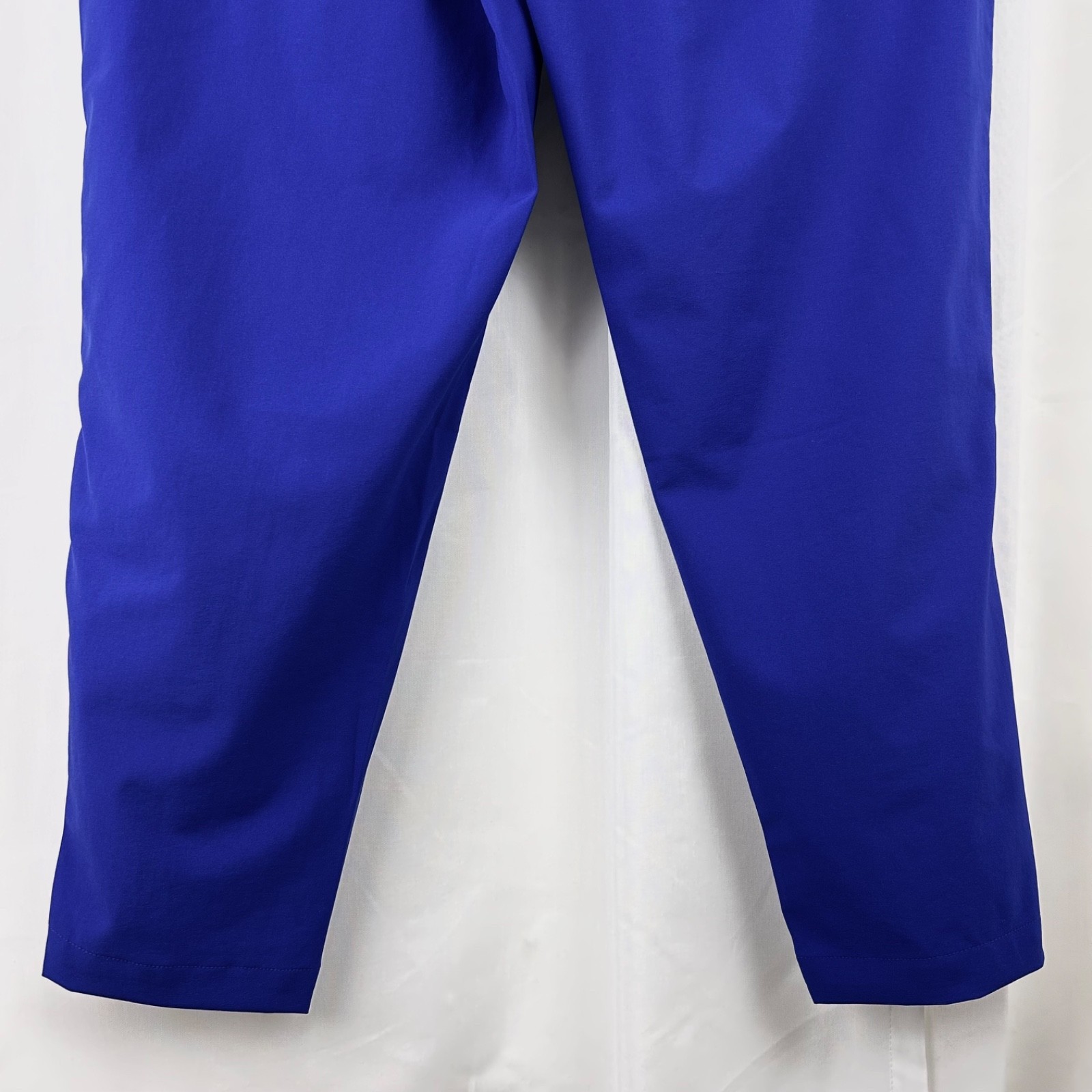 PASKHO “Sanctuary” Cropped Pleated Stretch-Tech Travel Pants “New Blue” L