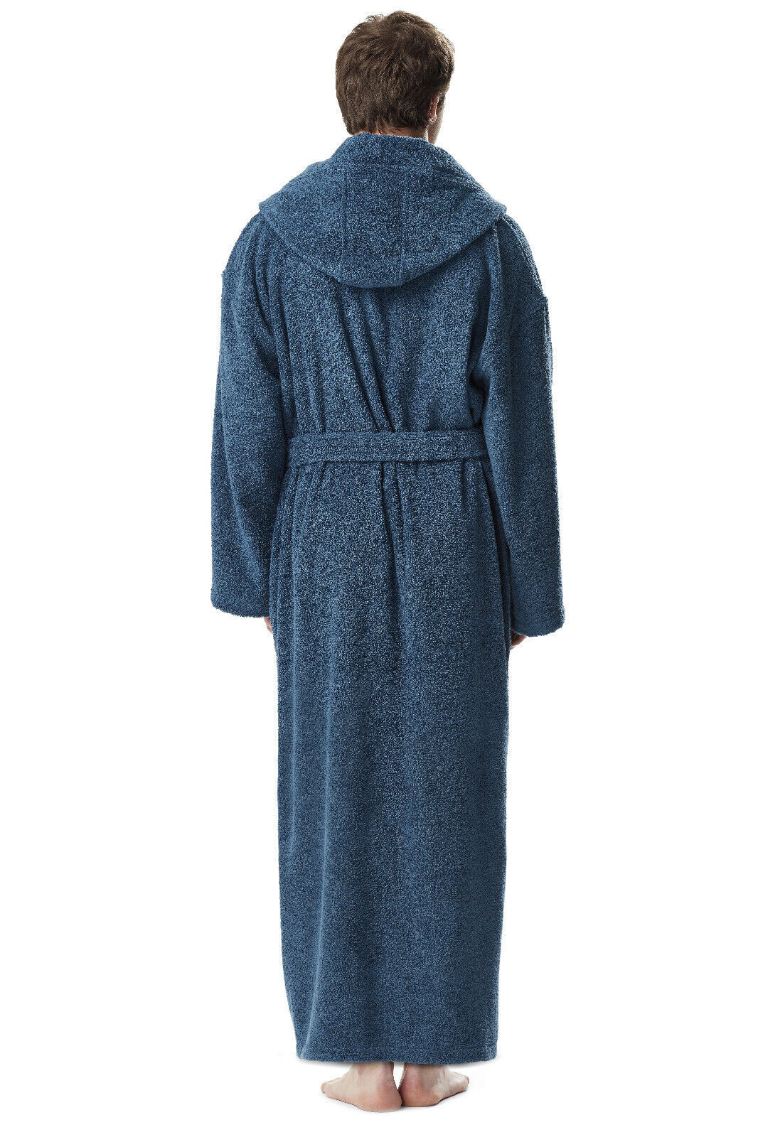 Men’s Long Hooded Ankle Length Turkish Cotton Bathrobe Robe