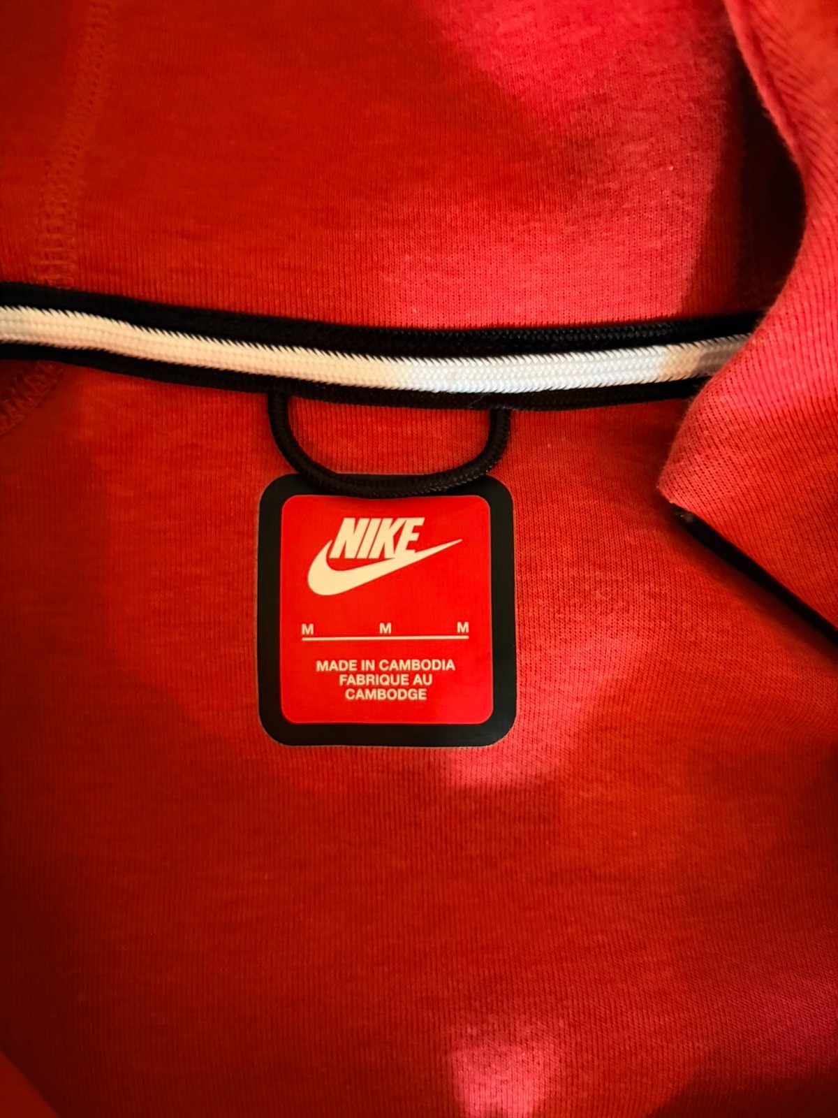 Nike Men’s Red Full Zip Nike Tech Hoodie w/ Pockets Size M